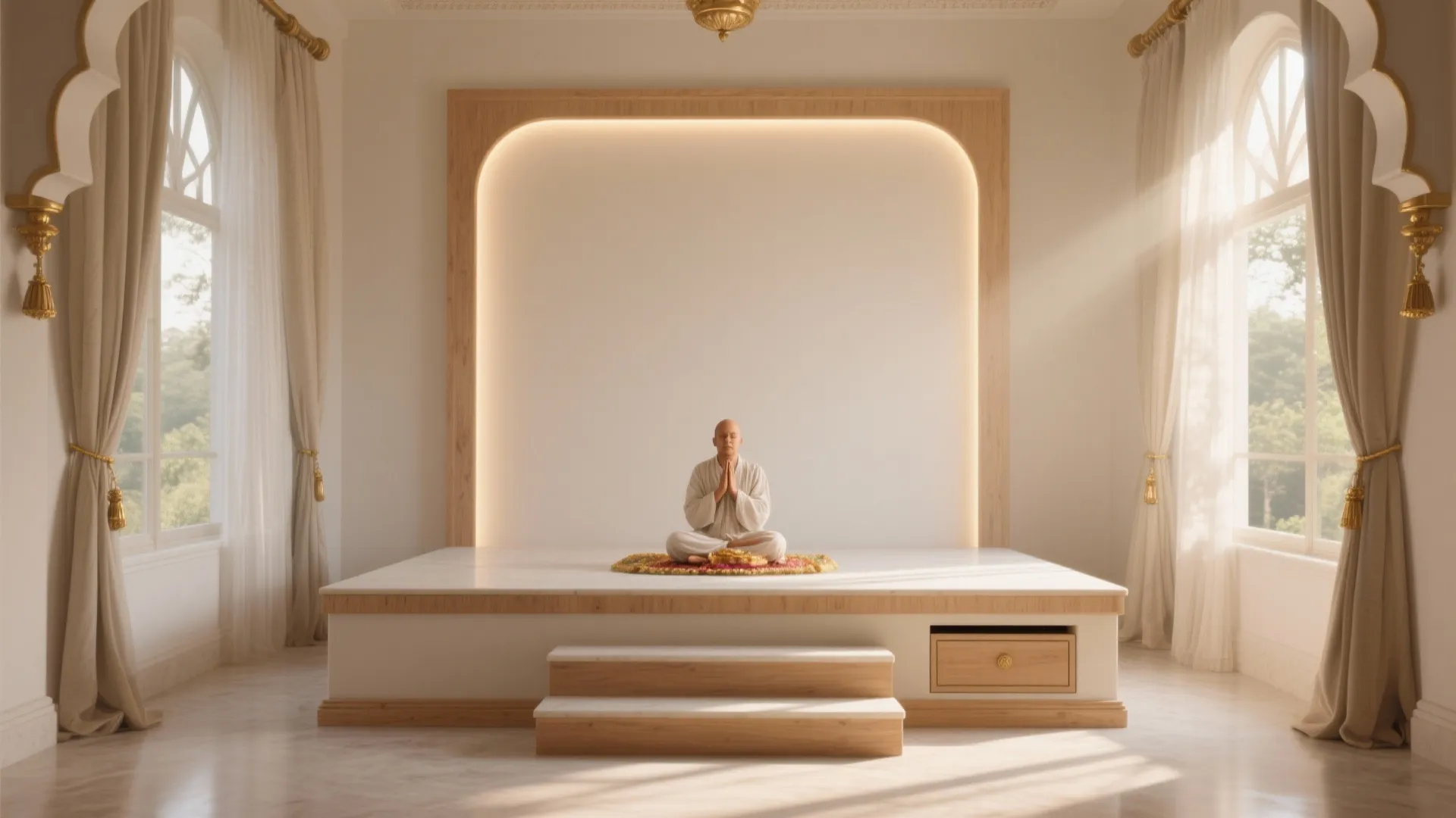 Northeast-Facing Steps With Elevated Platform