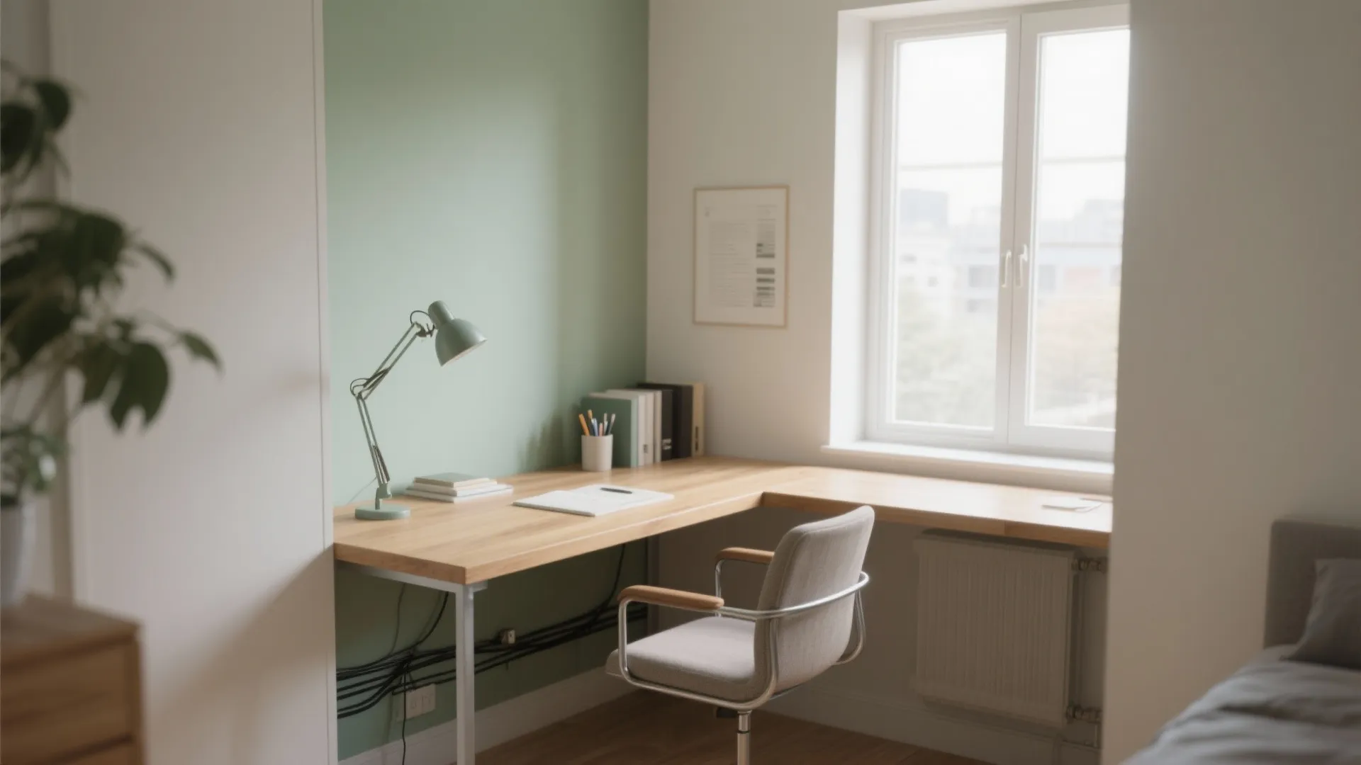 North-East oriented study table and clutter-free flow