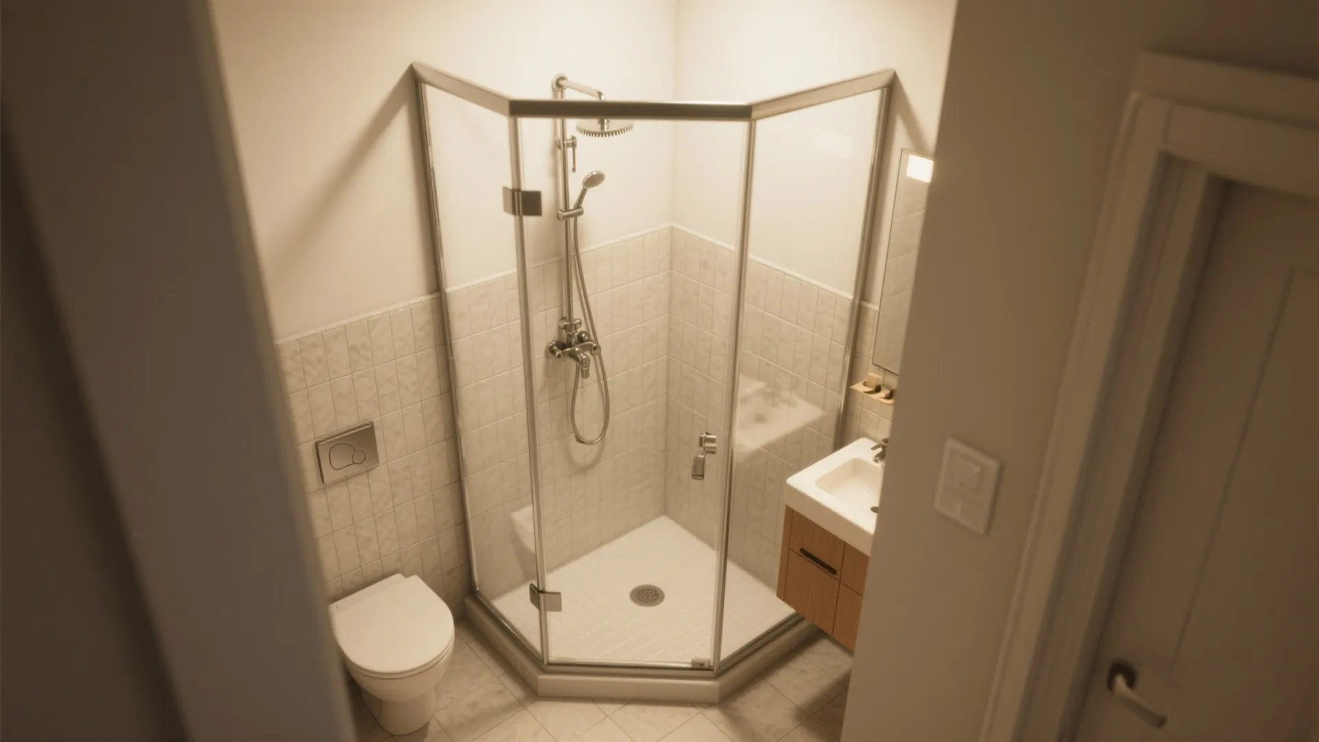2. Corner neo-angle shower to free floor space