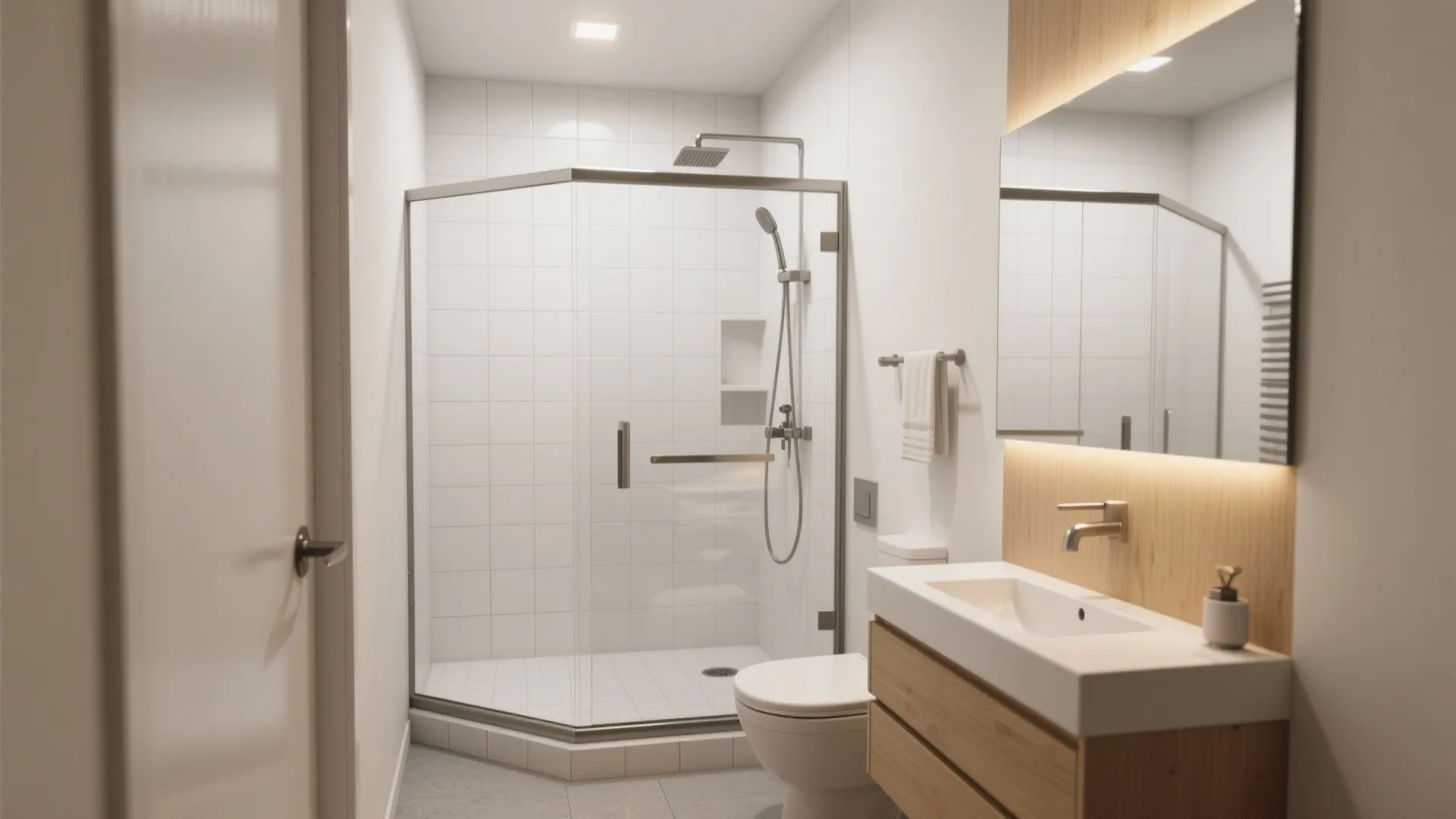 2. Corner neo-angle shower with sliding door