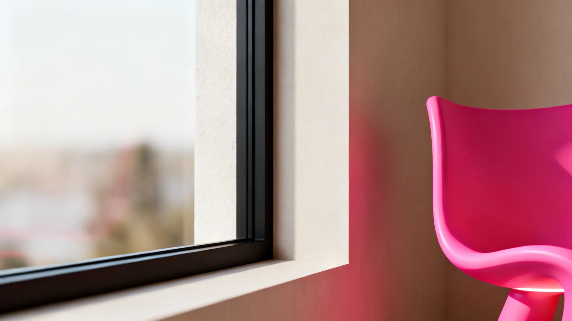 5. Subtle Black Trim with Pops of Neon Pink