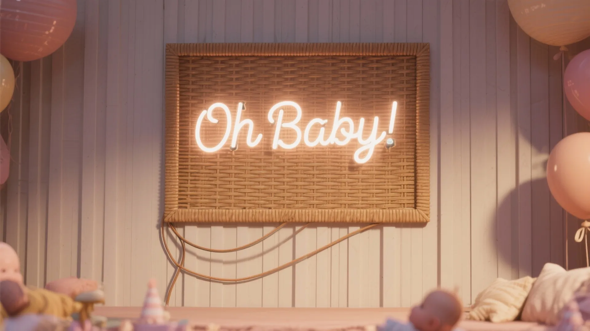 LED Neon Sign + Textured Wall