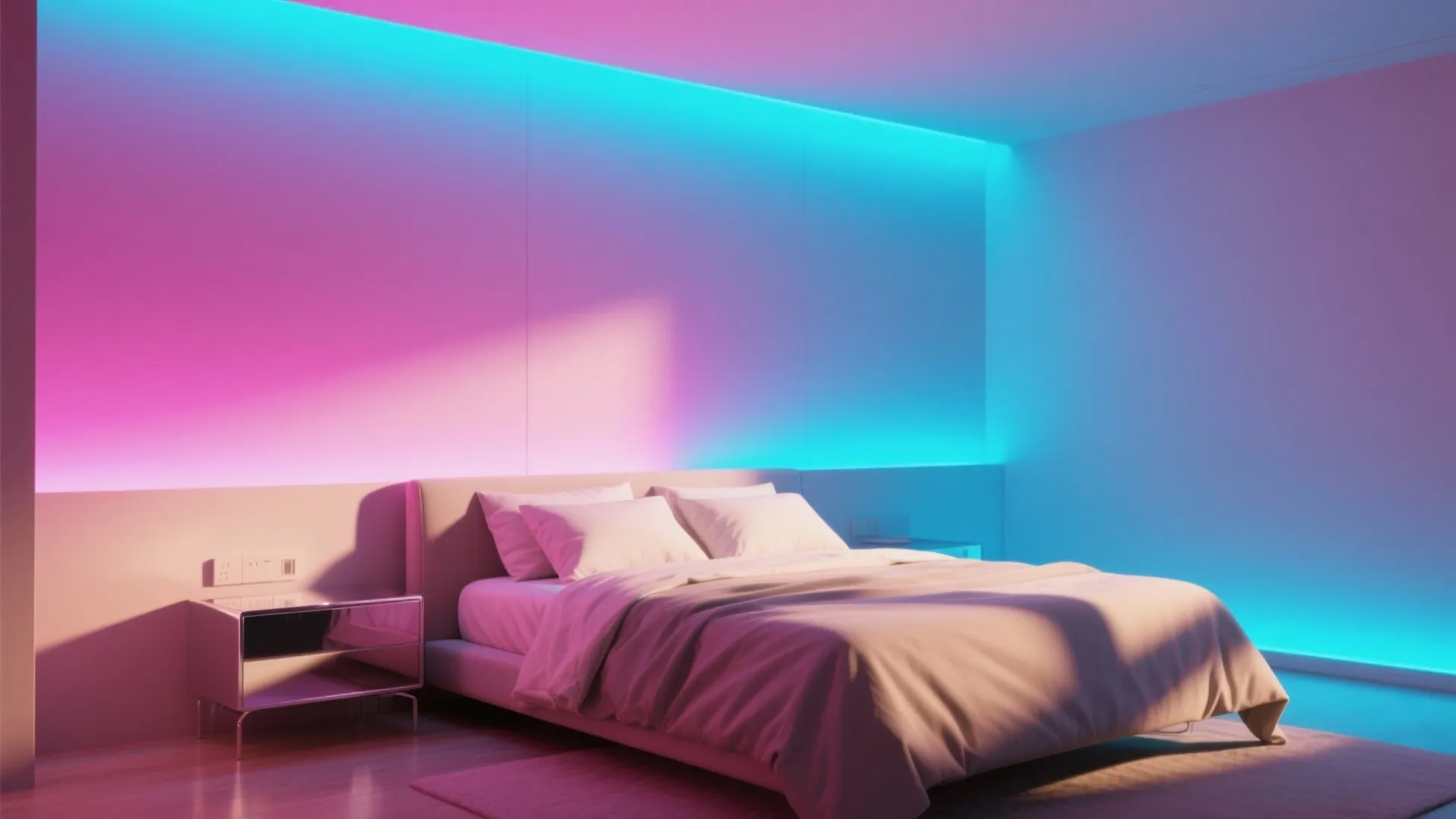 1. Neon & Gradient Accent Wall