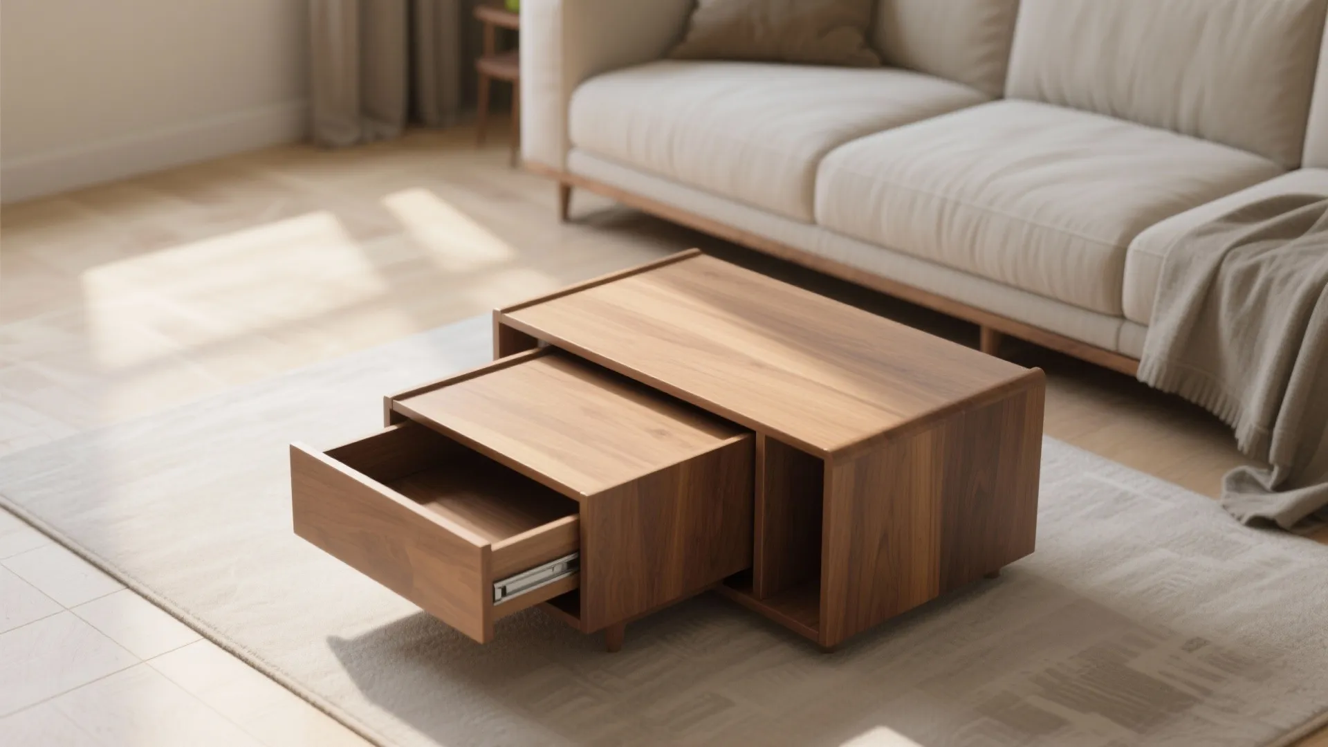 5. Nested End Table with Hidden Drawer