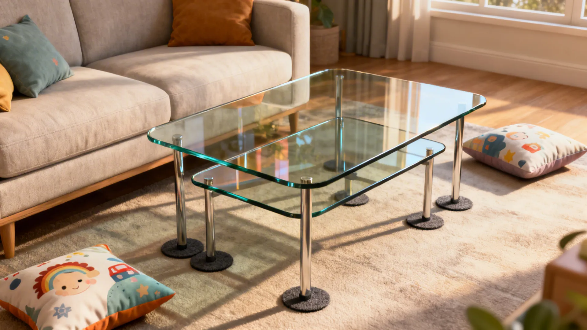 4. Nested glass cocktail tables
