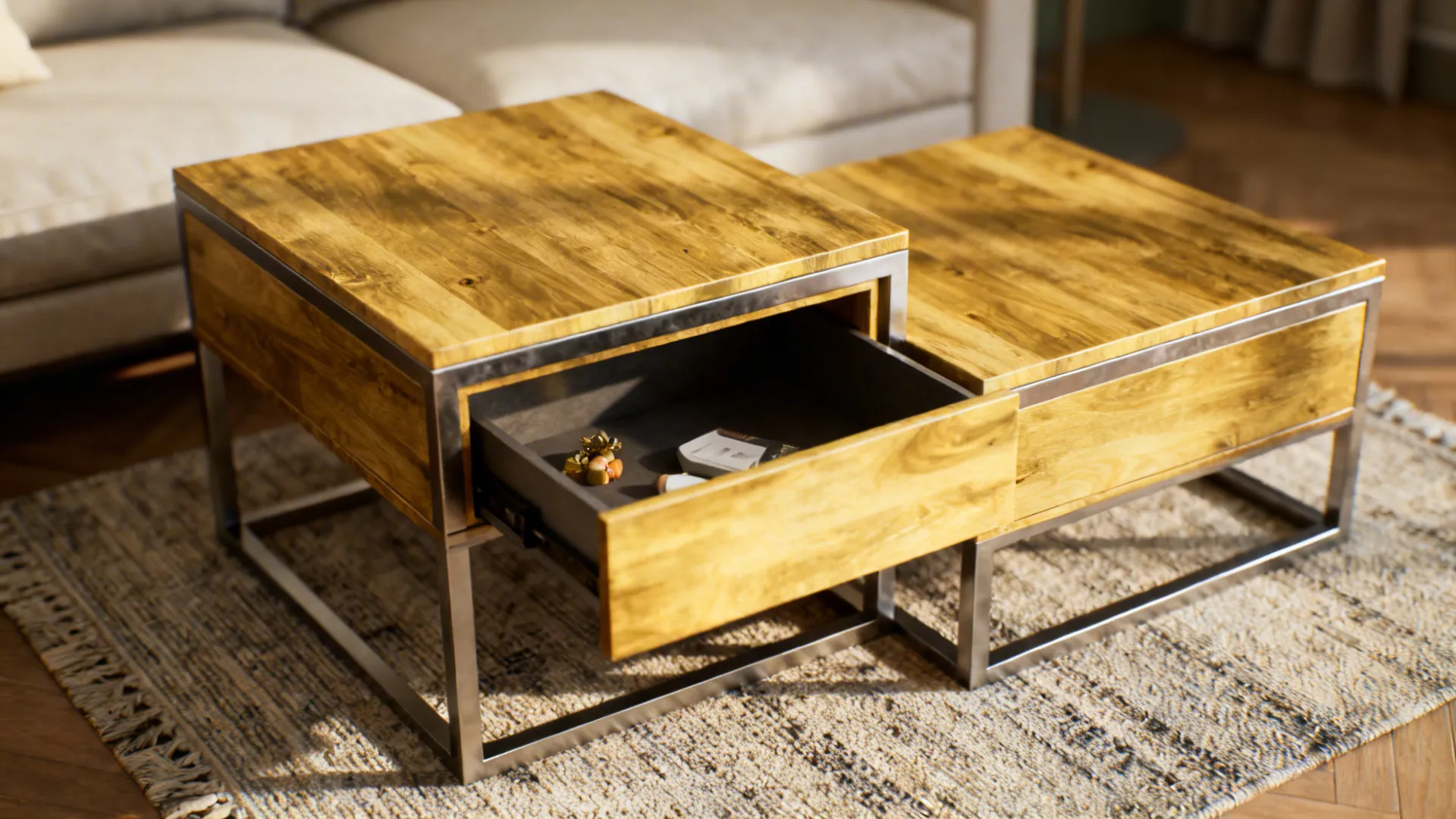 4. Nested side tables with hidden compartments