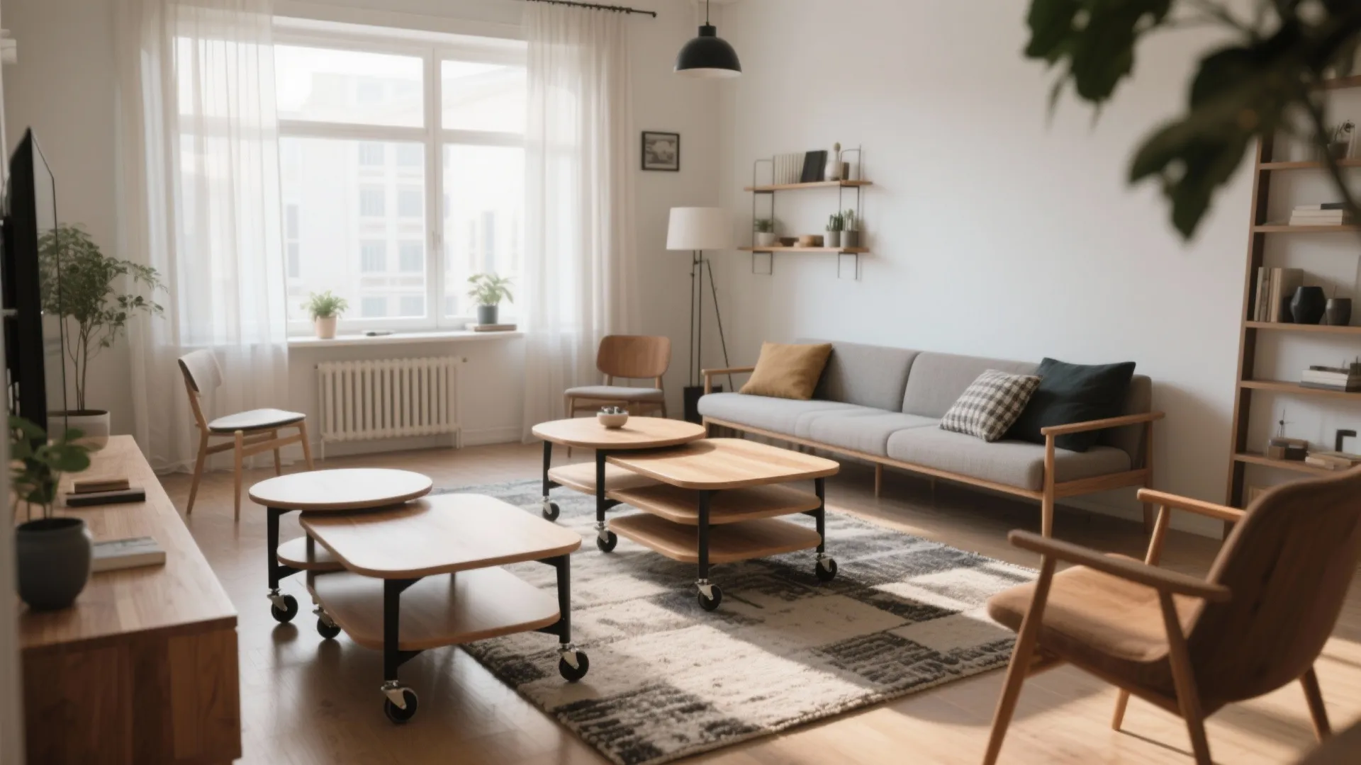 4. Nesting tables on casters