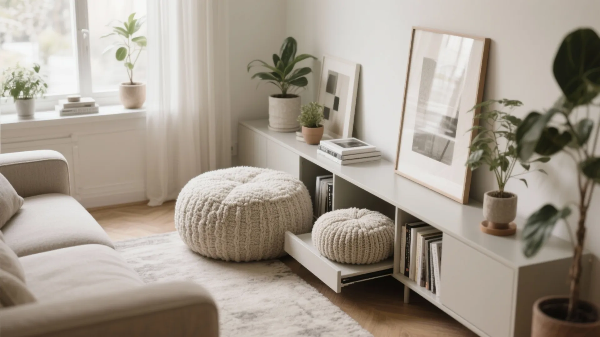 2) Nesting Poufs for Flexible Seating
