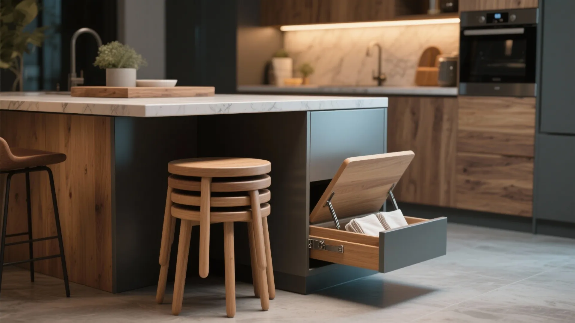 Nesting and storage stools: double duty seating