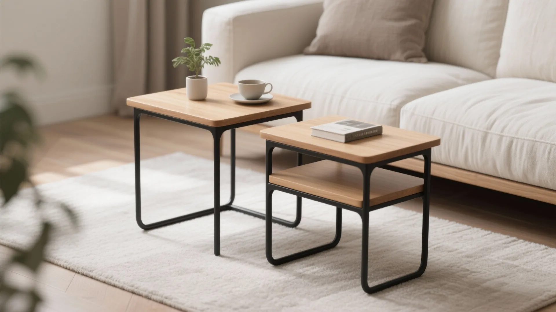 Slim Nesting Side Tables: Double Surface, Zero Clutter