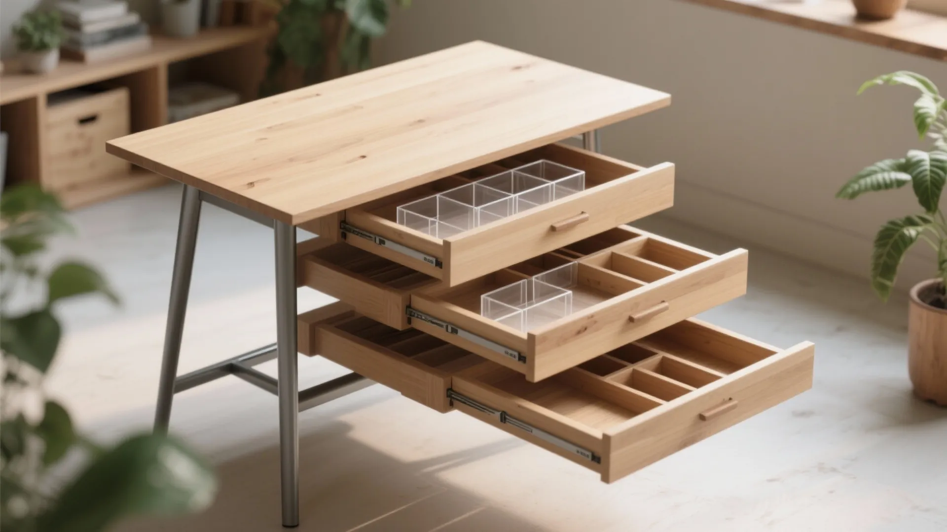 2. Nesting tables that double as storage