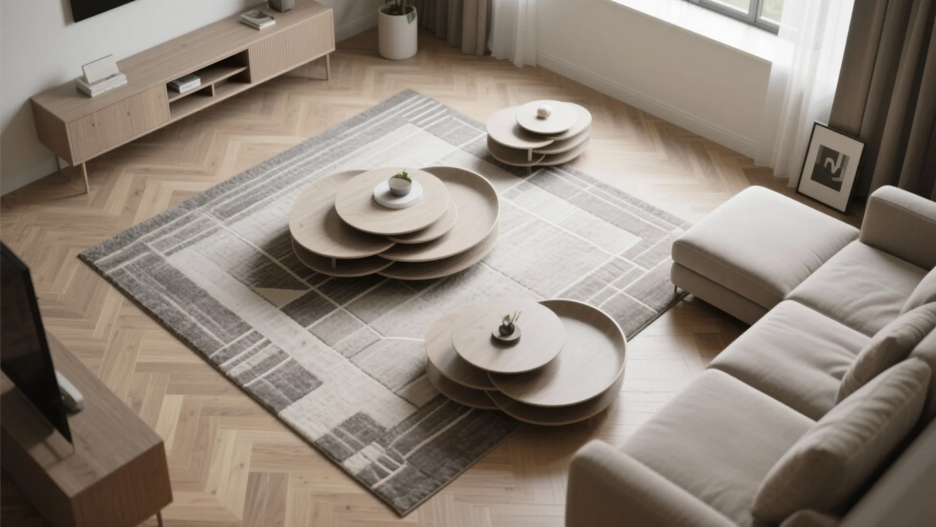 3. Modular nesting sets for flexible arrangements