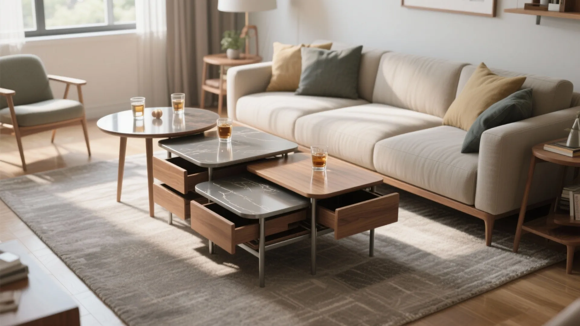Nesting tables that expand on demand