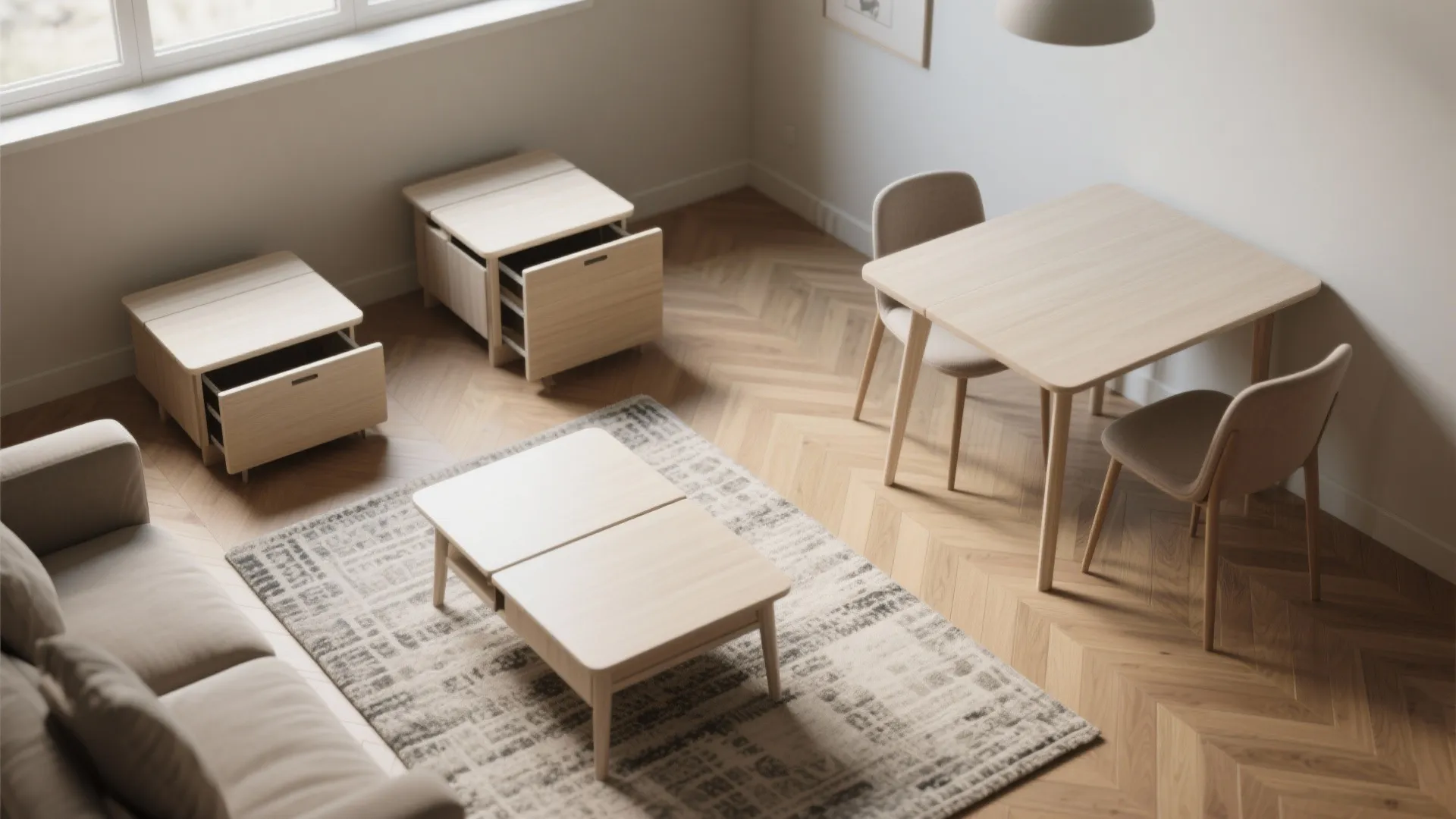 3. Drop-Leaf and Nesting Tables for Flexible Footprint