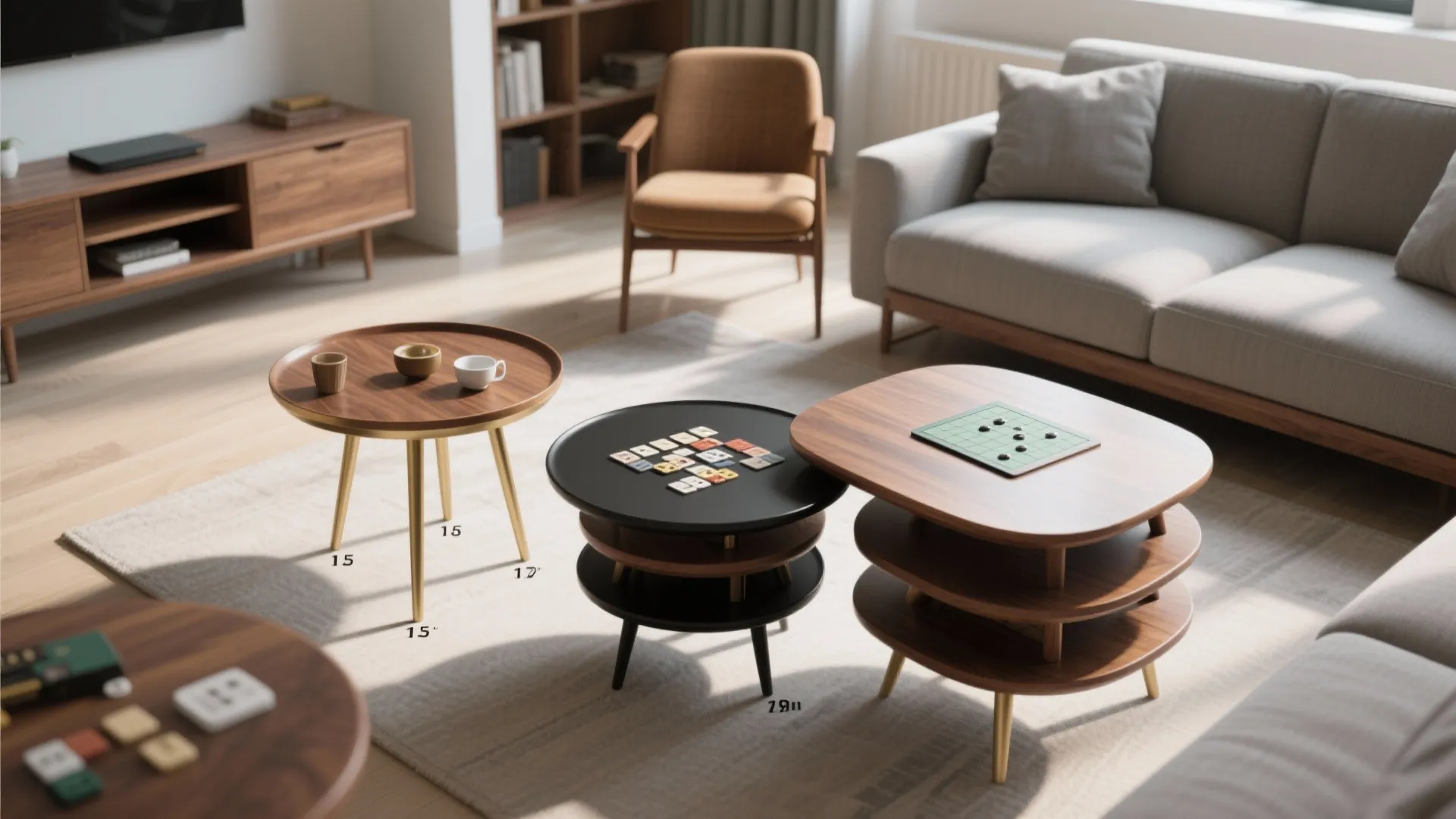 Modular Nesting Teapoy Set that Adapts to Any Gathering