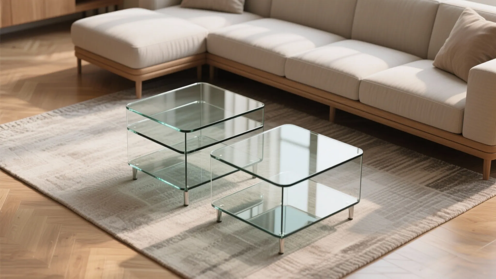 Nesting Glass Side Tables for Flexibility