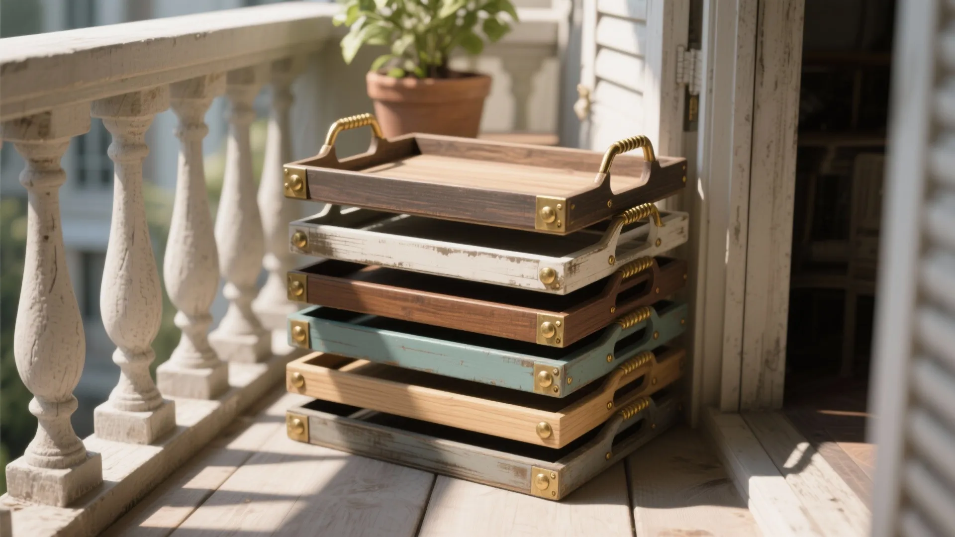 3. Stacked Nesting Trays from Salvaged Frames