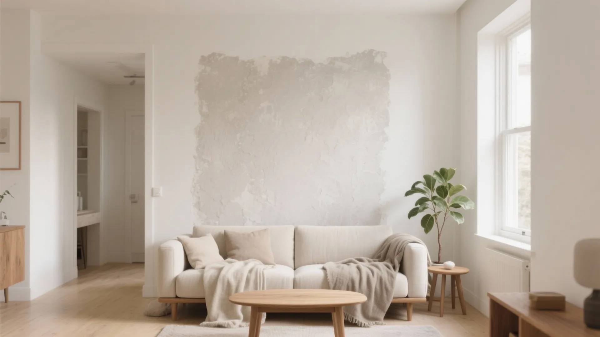 Soft Neutrals with a Textured Accent Wall