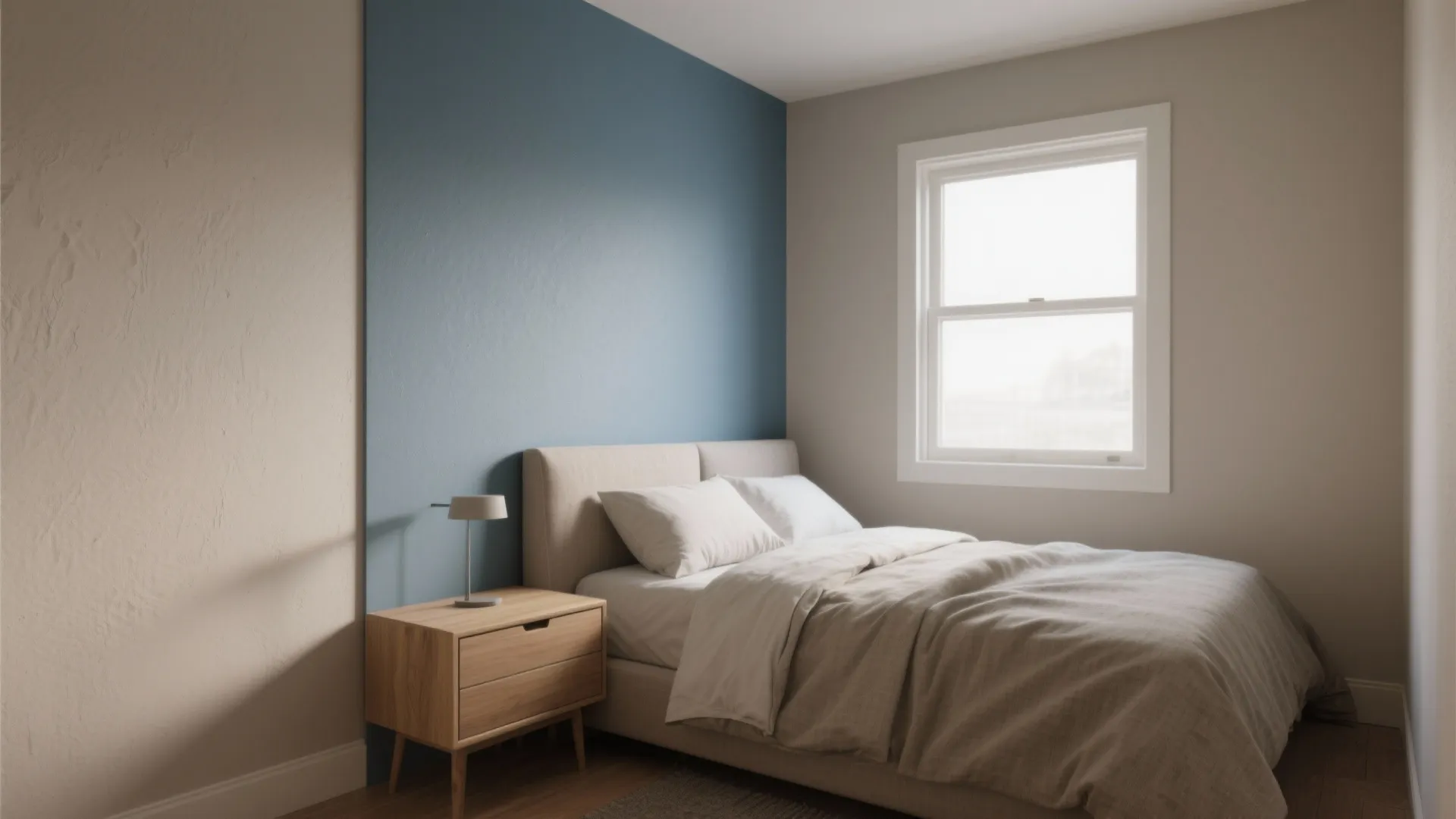 1) Layered Neutral Base with a Single Accent Wall