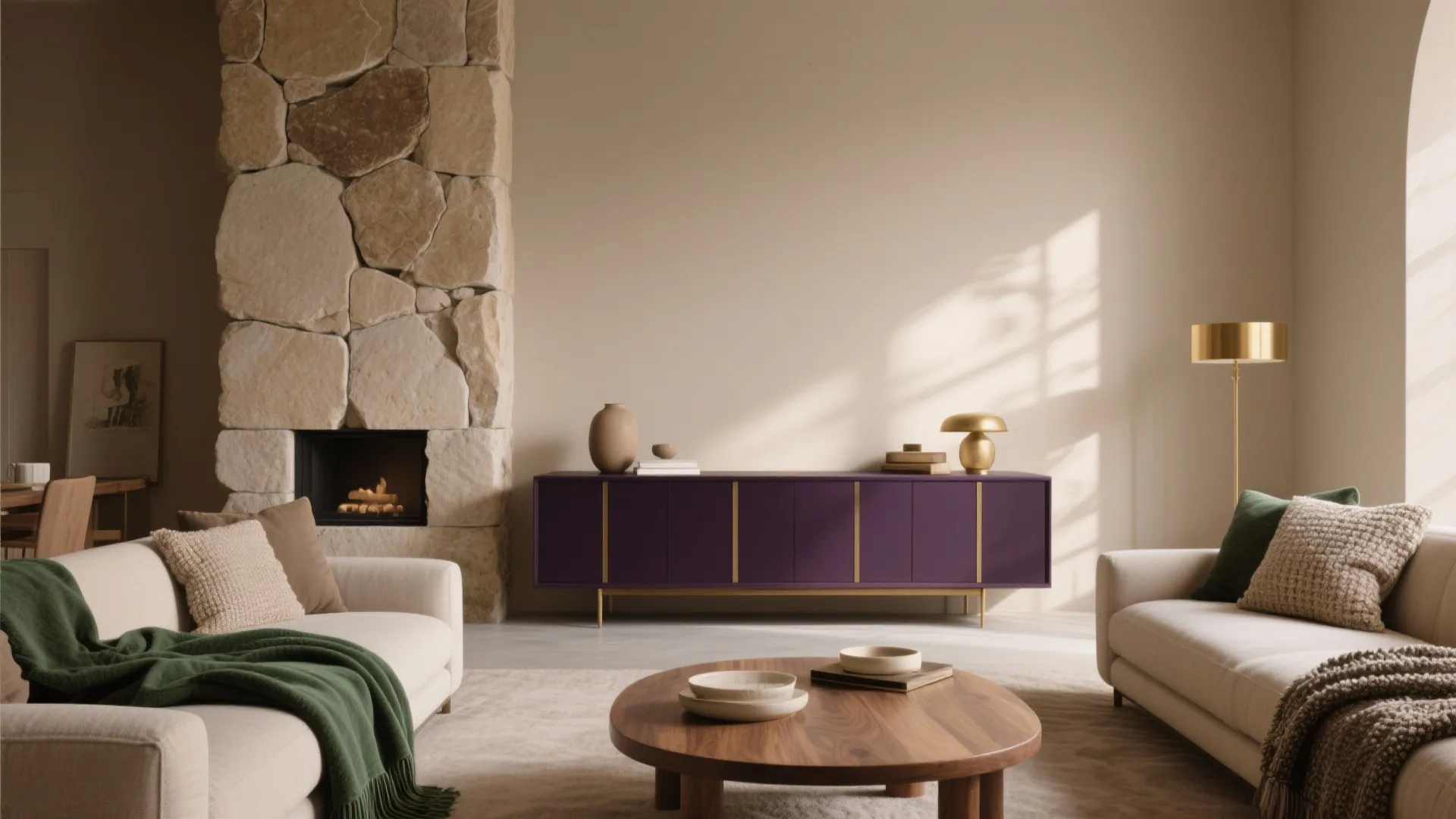 Layered Neutrals with Saturated Accents