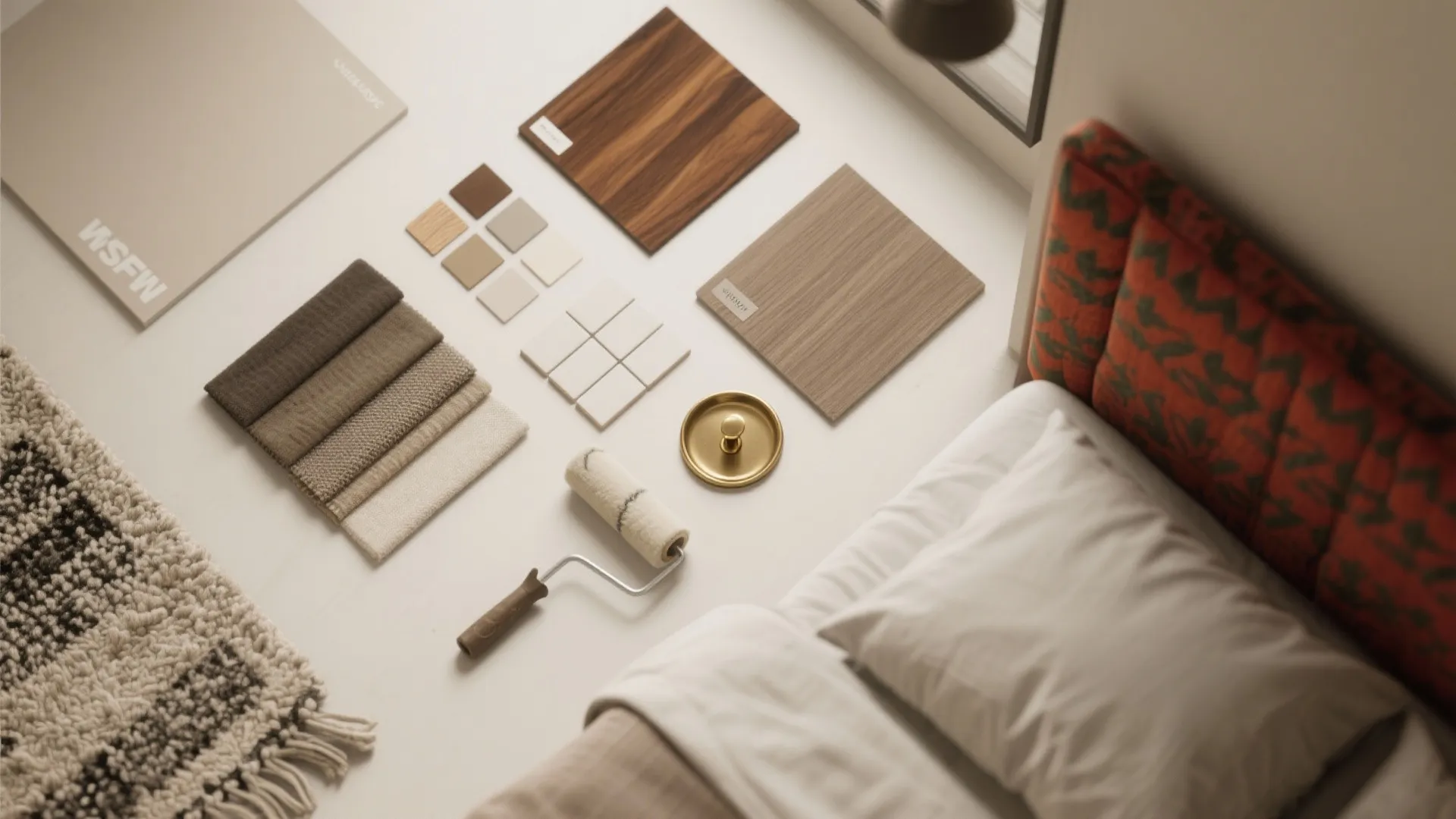 5. Neutral base, bold accents, and tactile layers