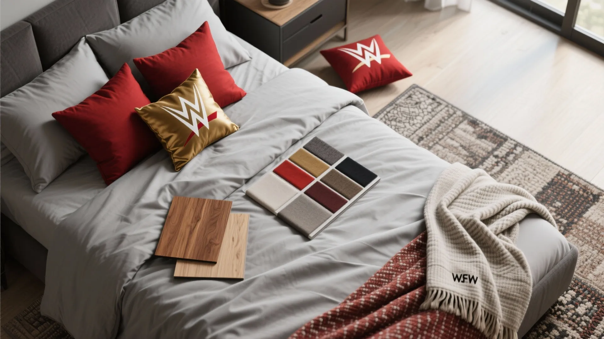 3. Neutral base with bold accents