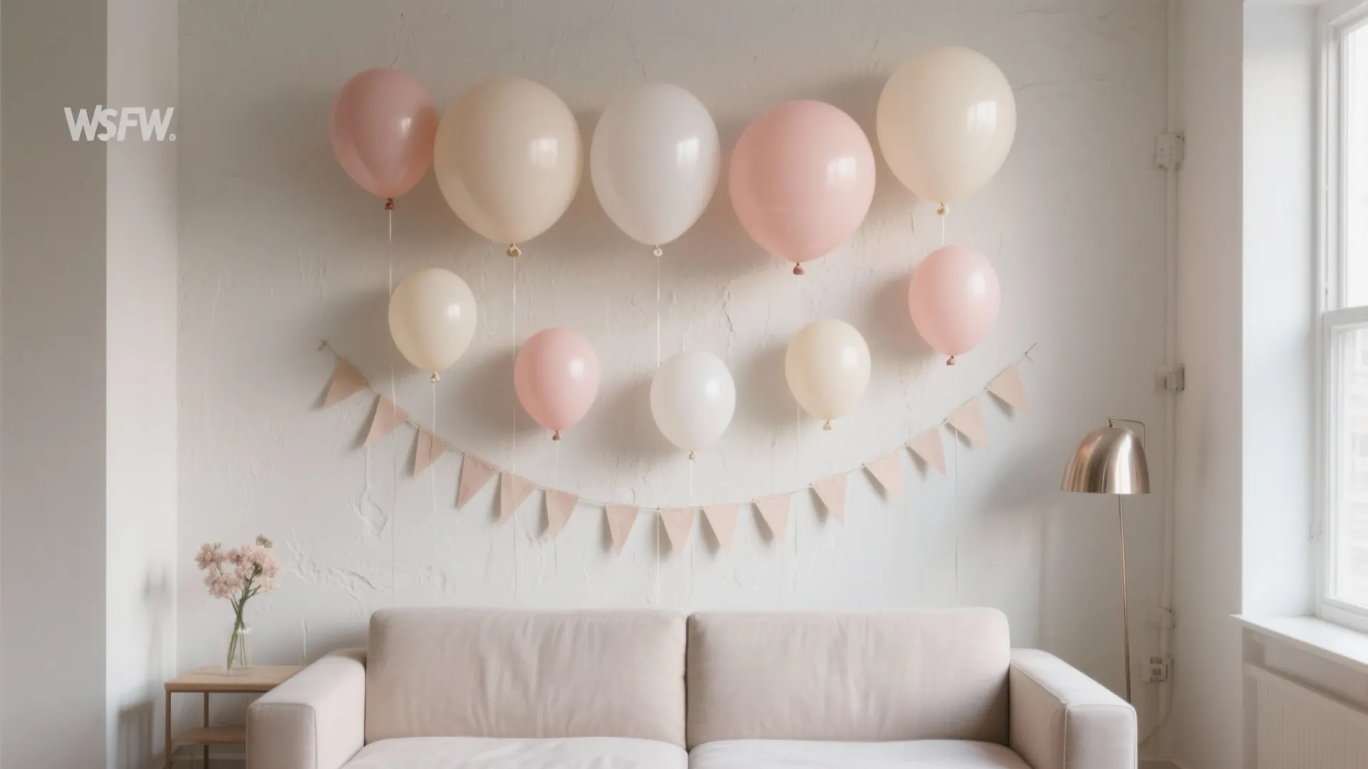 Neutral Balloons + Paper Garlands