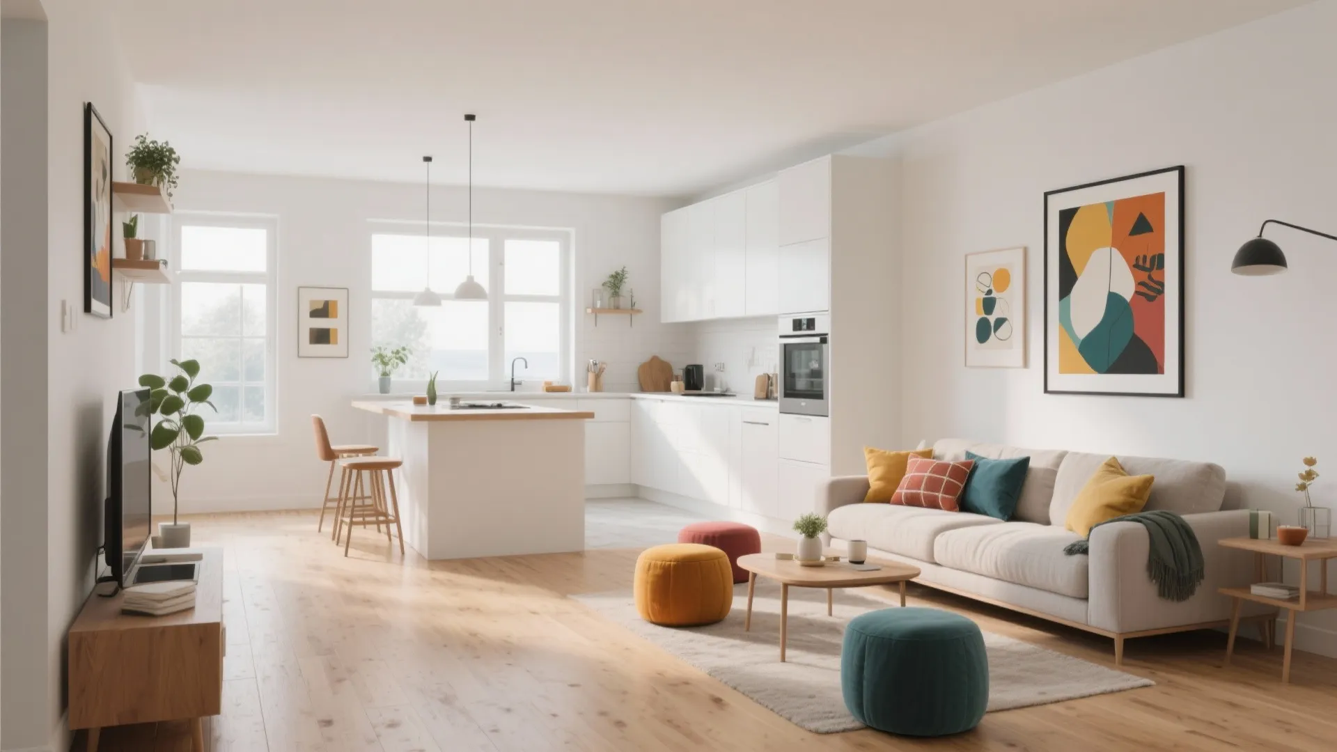 7. Neutral Base with Color Accents