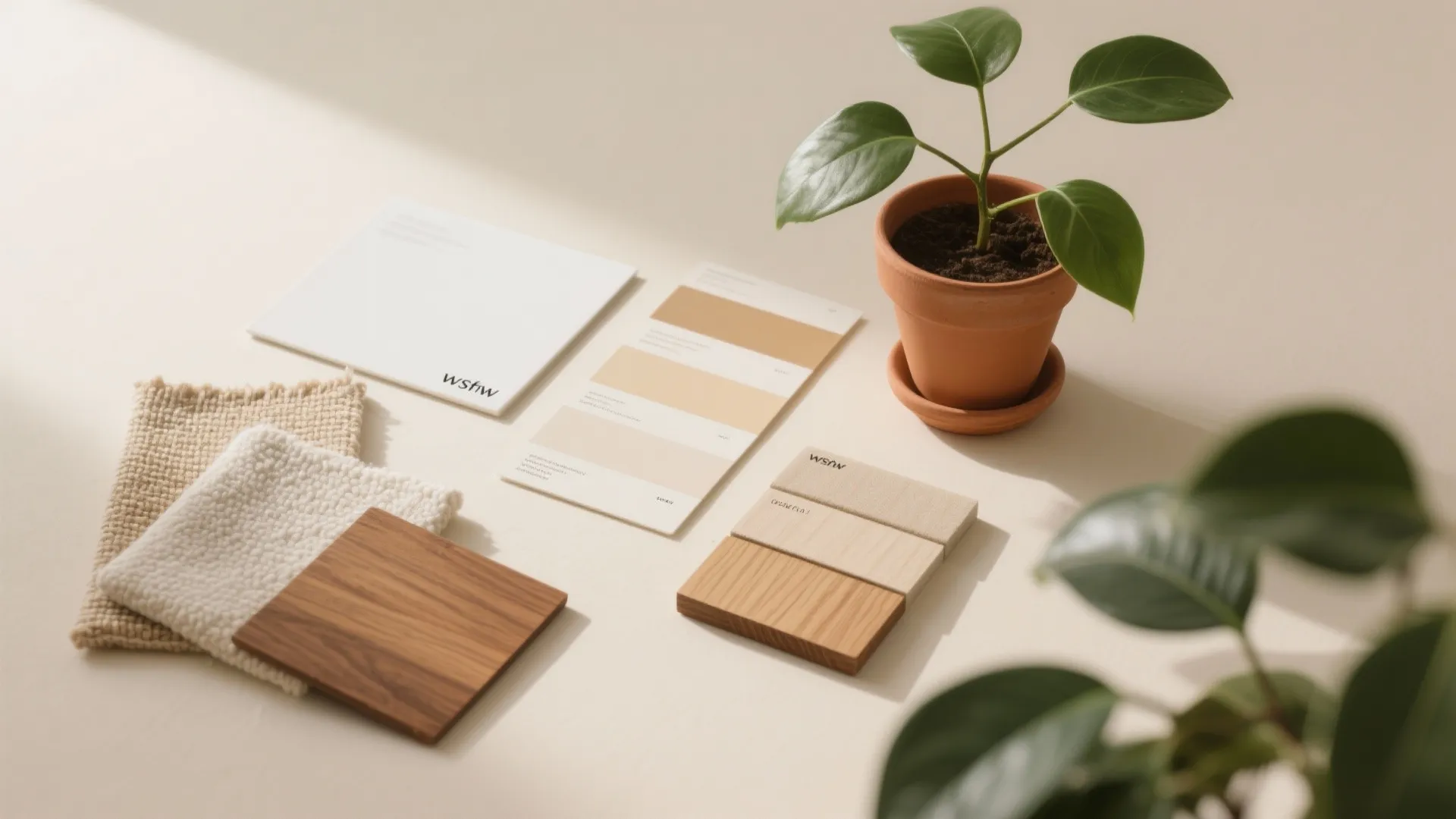 Light, Layered Neutrals With Pops of Biophilia