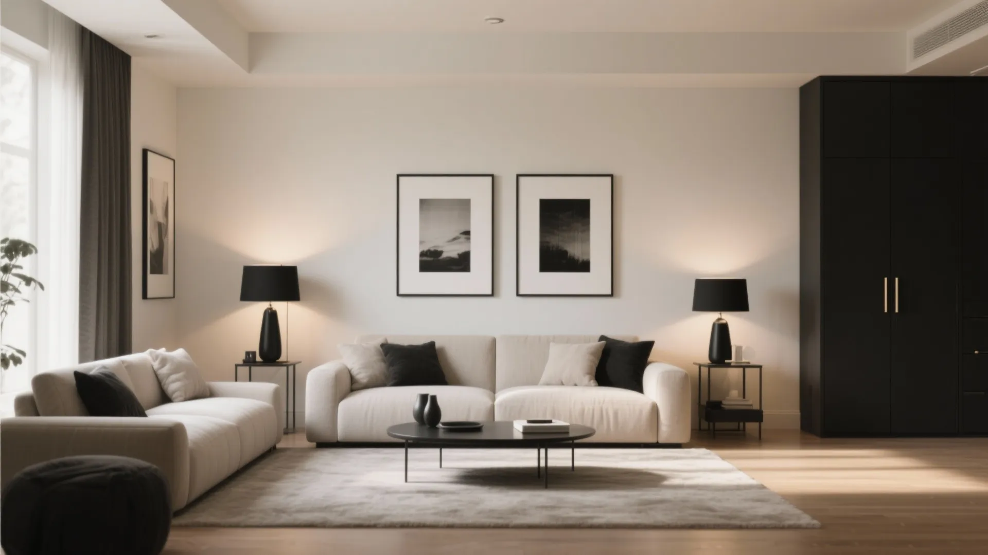 5. Neutral + Black Contrast