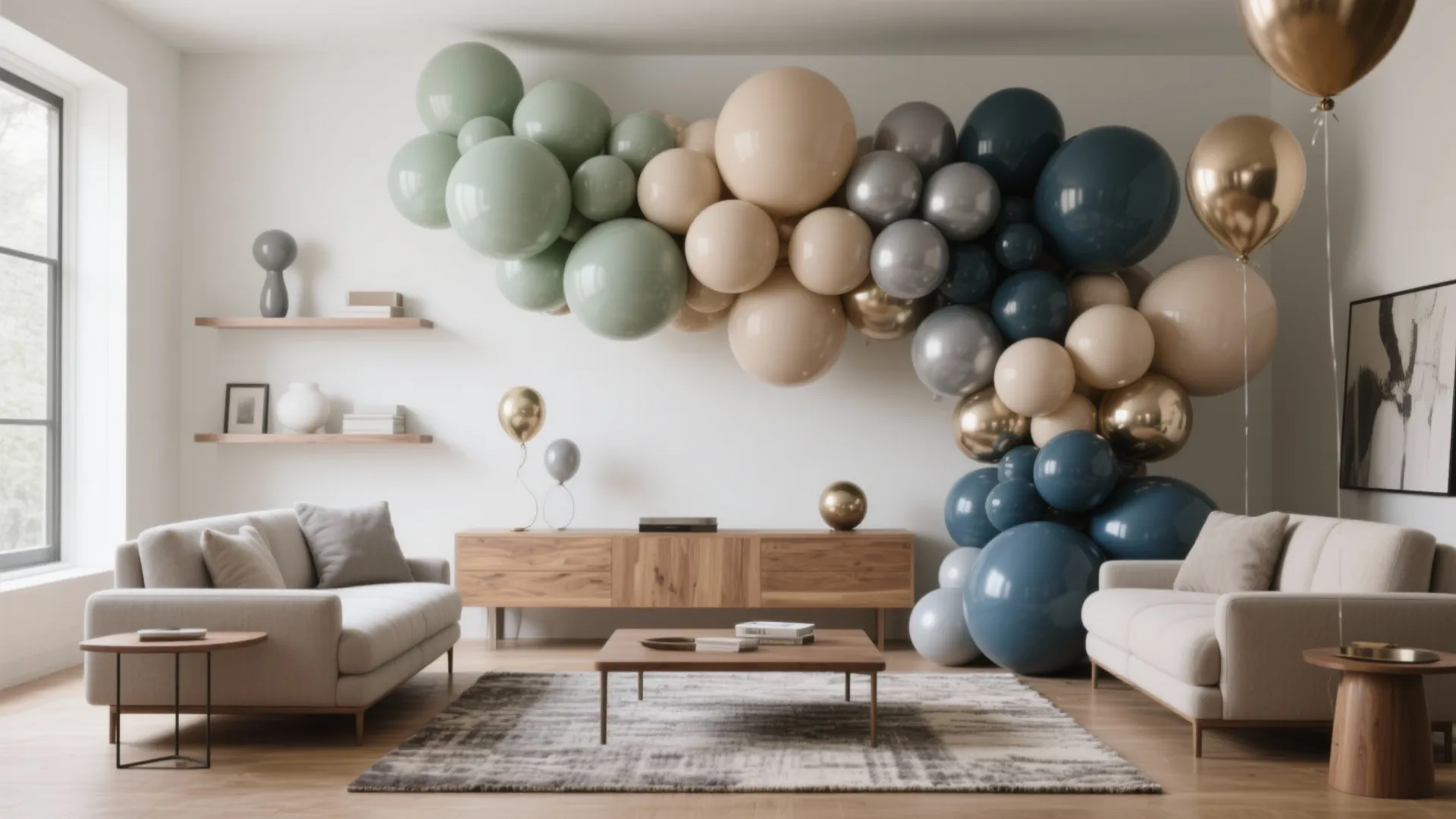 Gender-Neutral Color Block Balloons for Modern Vibes