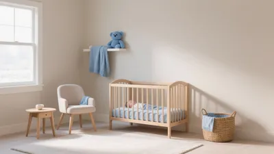 Serene Nursery with Soft Blue Accent
