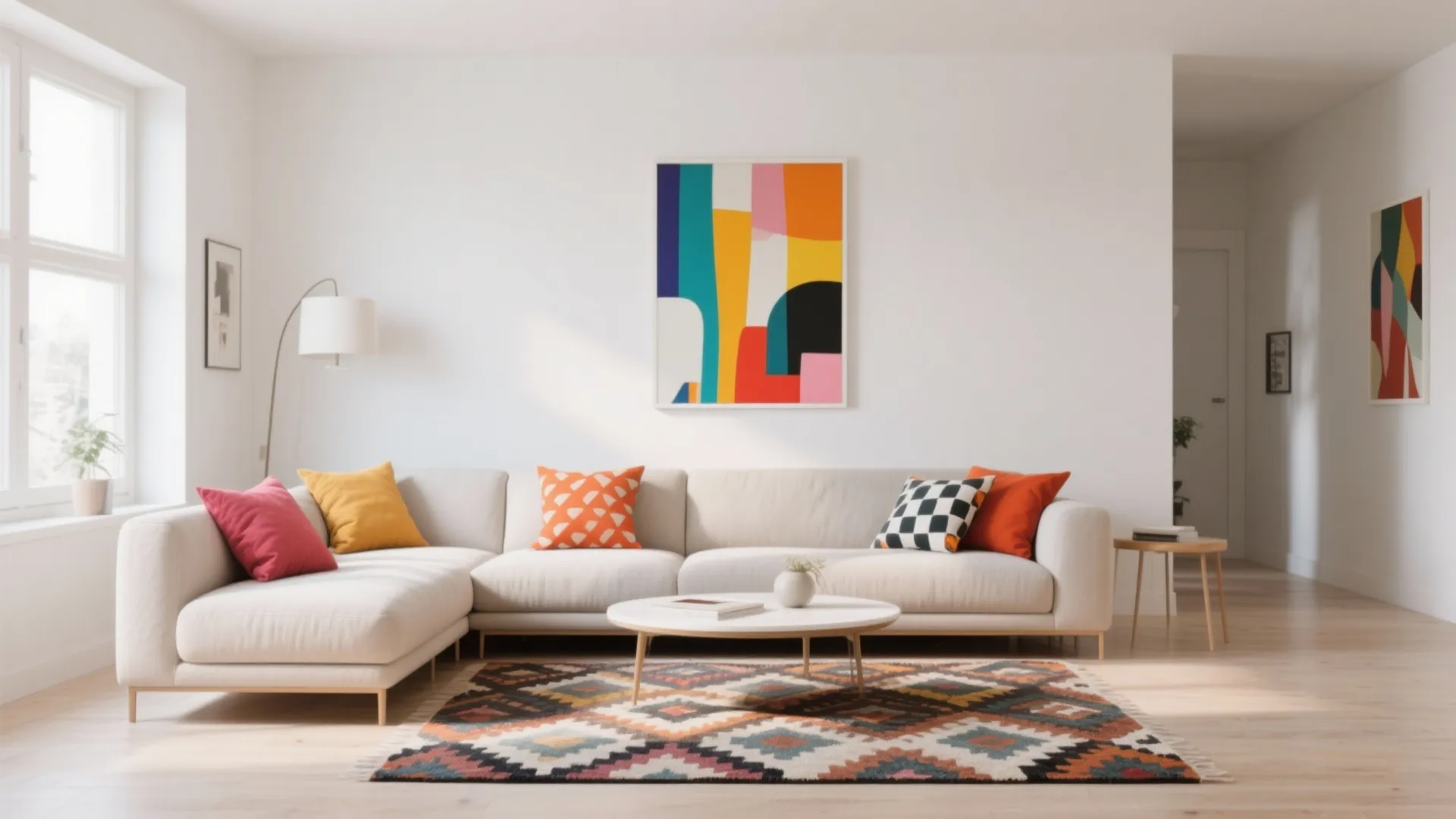 Neutral Palette with Bold Accents