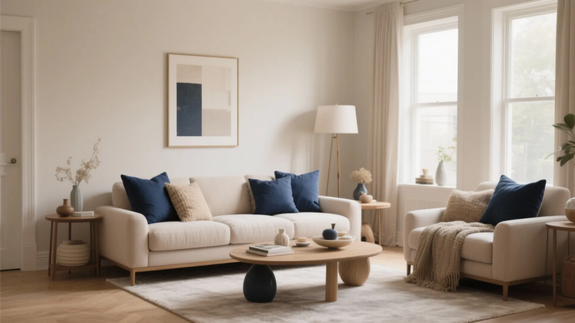 Neutral walls with bold accents