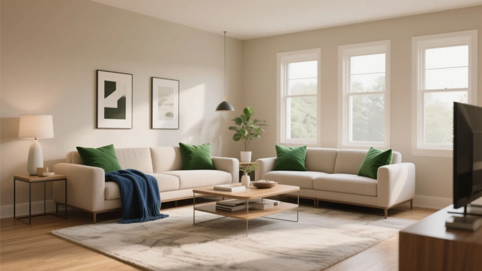 Neutral palette with bold accents