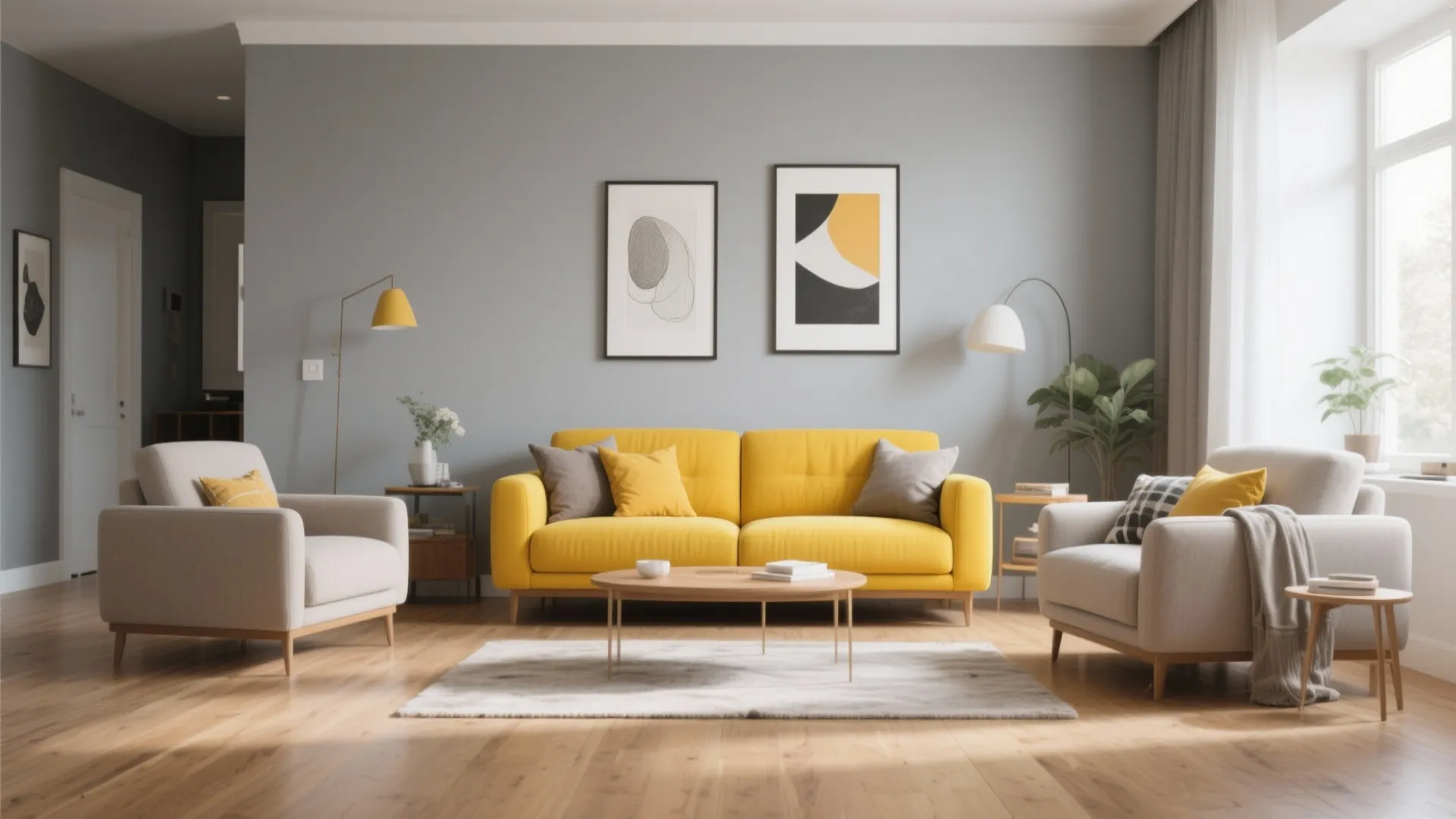 5. Neutral Palette with Bold Accents