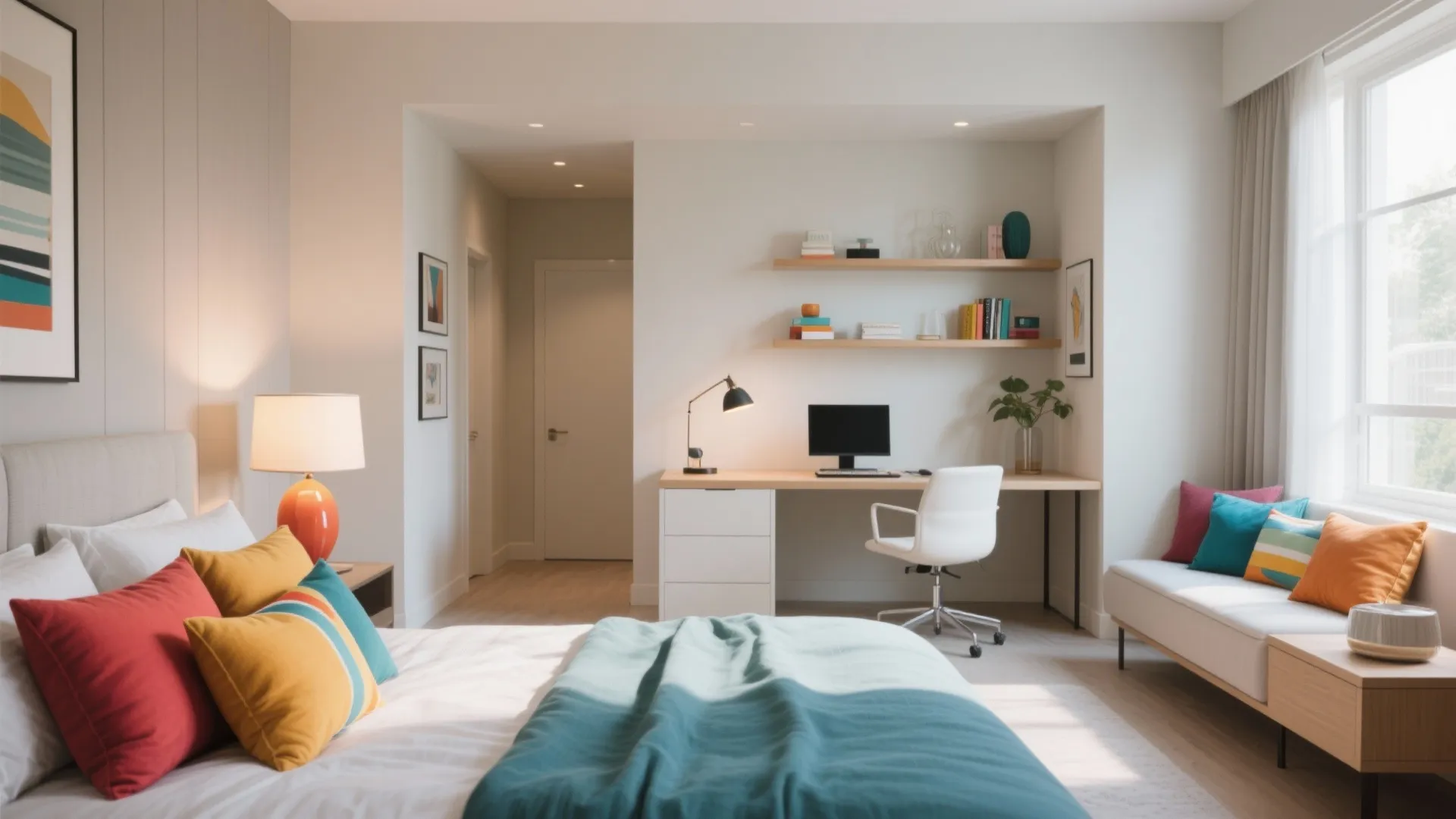 8. Neutral Palette with Bold Accents