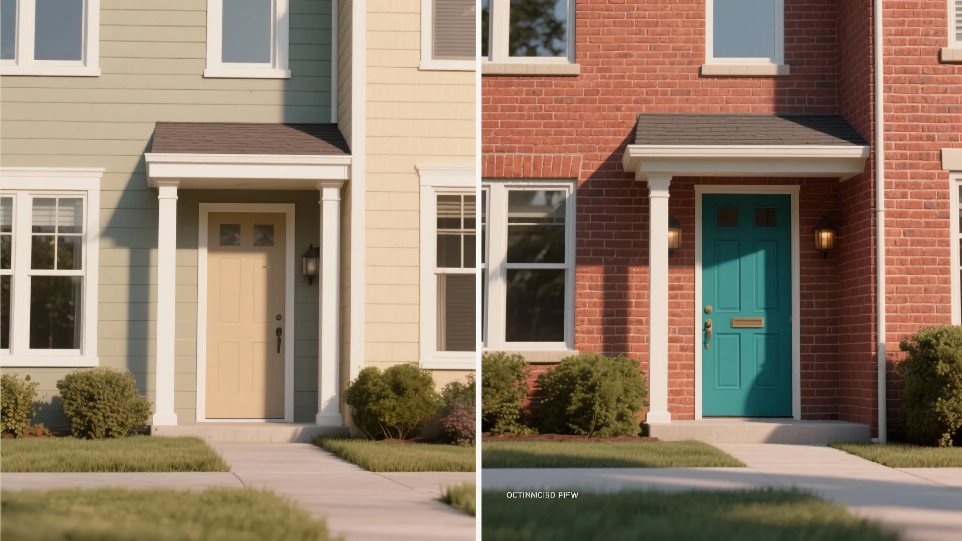 5. All-Neutral Facade with a Bold Door