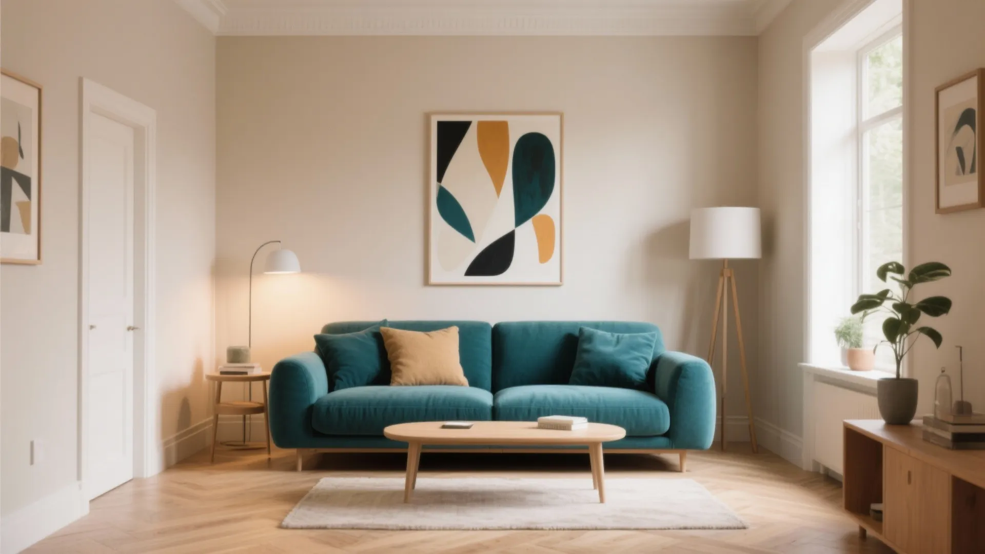 2. Neutral Base with Bold Accents