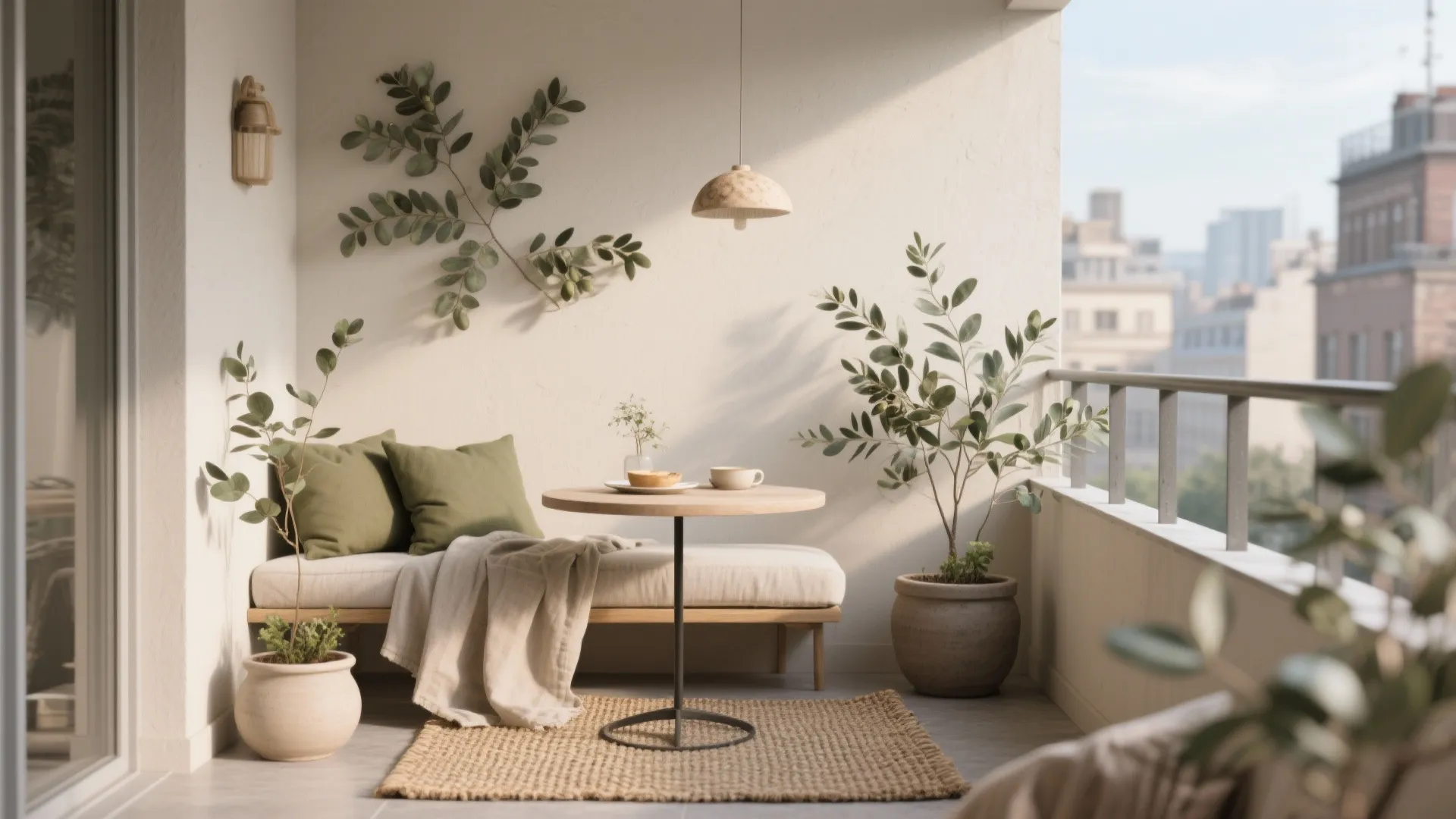 1) Soft Neutrals + Botanical Accents