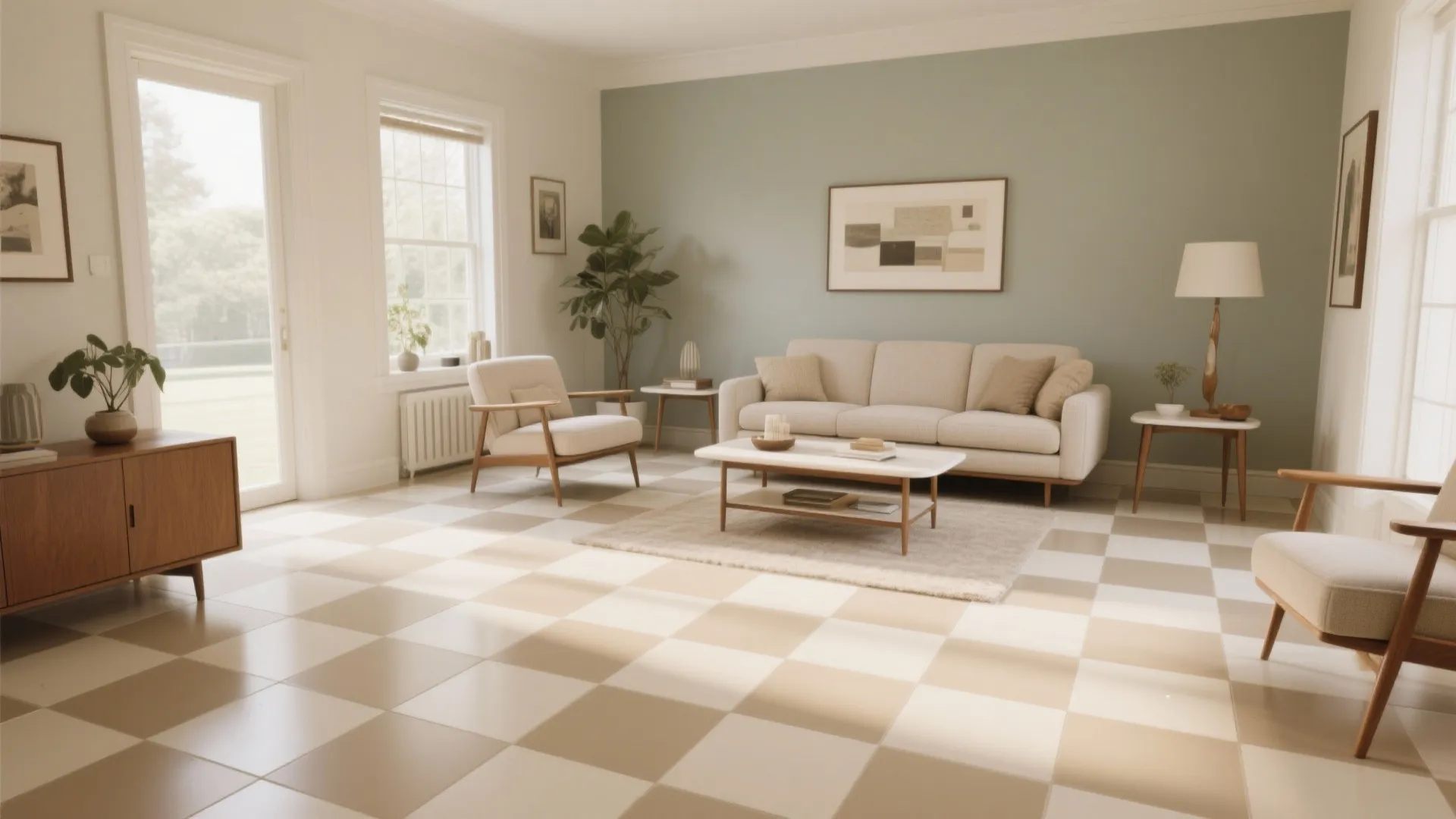 5. Checkerboard Pattern in Neutral Tones