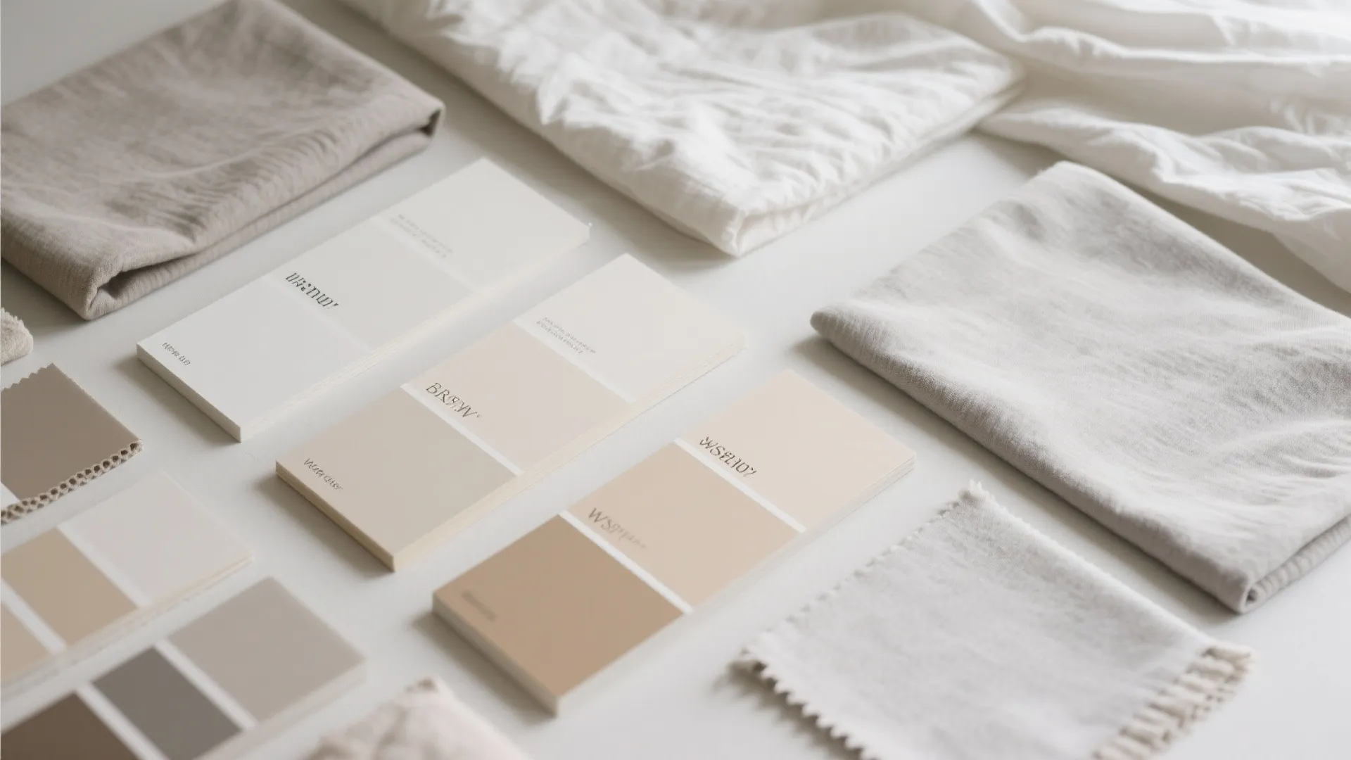 Neutral color palette swatches for small bedroom design