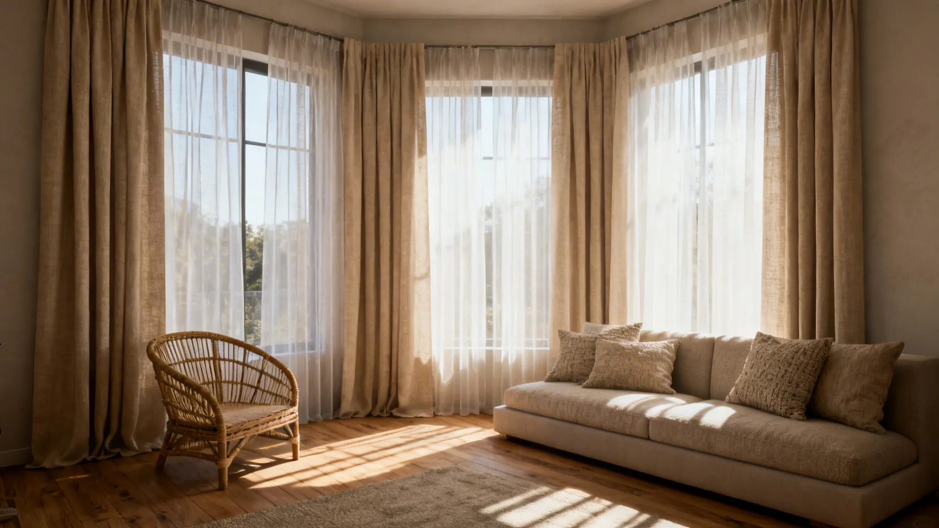 Neutral Color Curtains: 5 Living Room Ideas