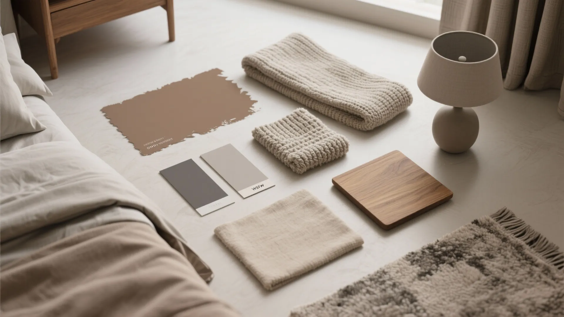 Soft neutral palette with layered textures