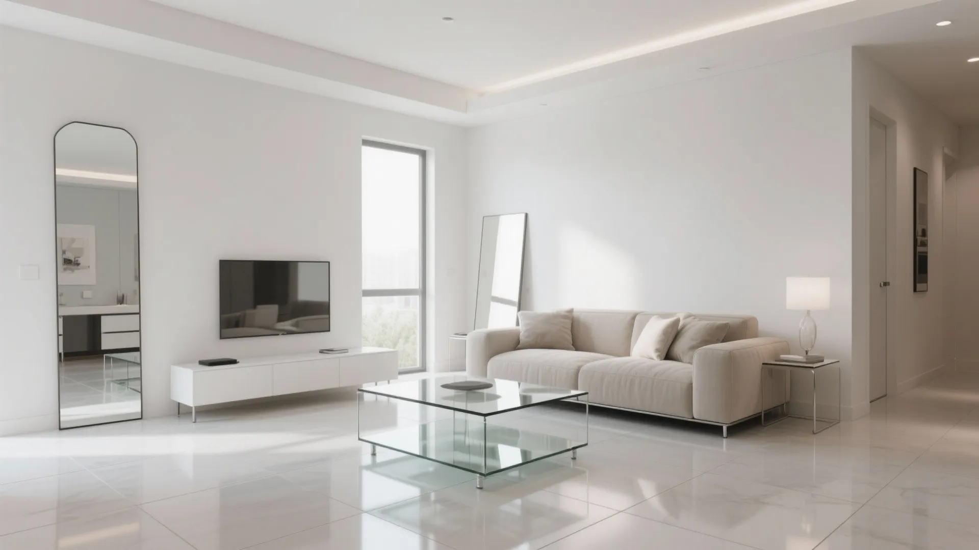 1. Minimalist Gloss Finish with Neutral Tones