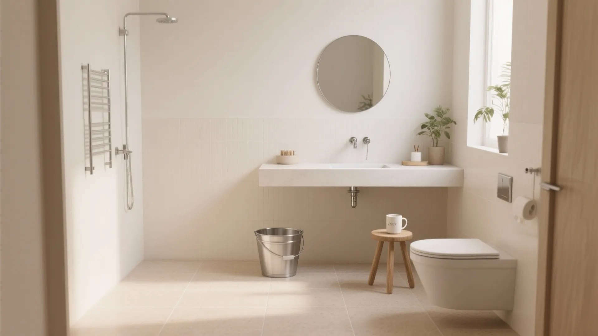 Minimal neutral palette with textured grip