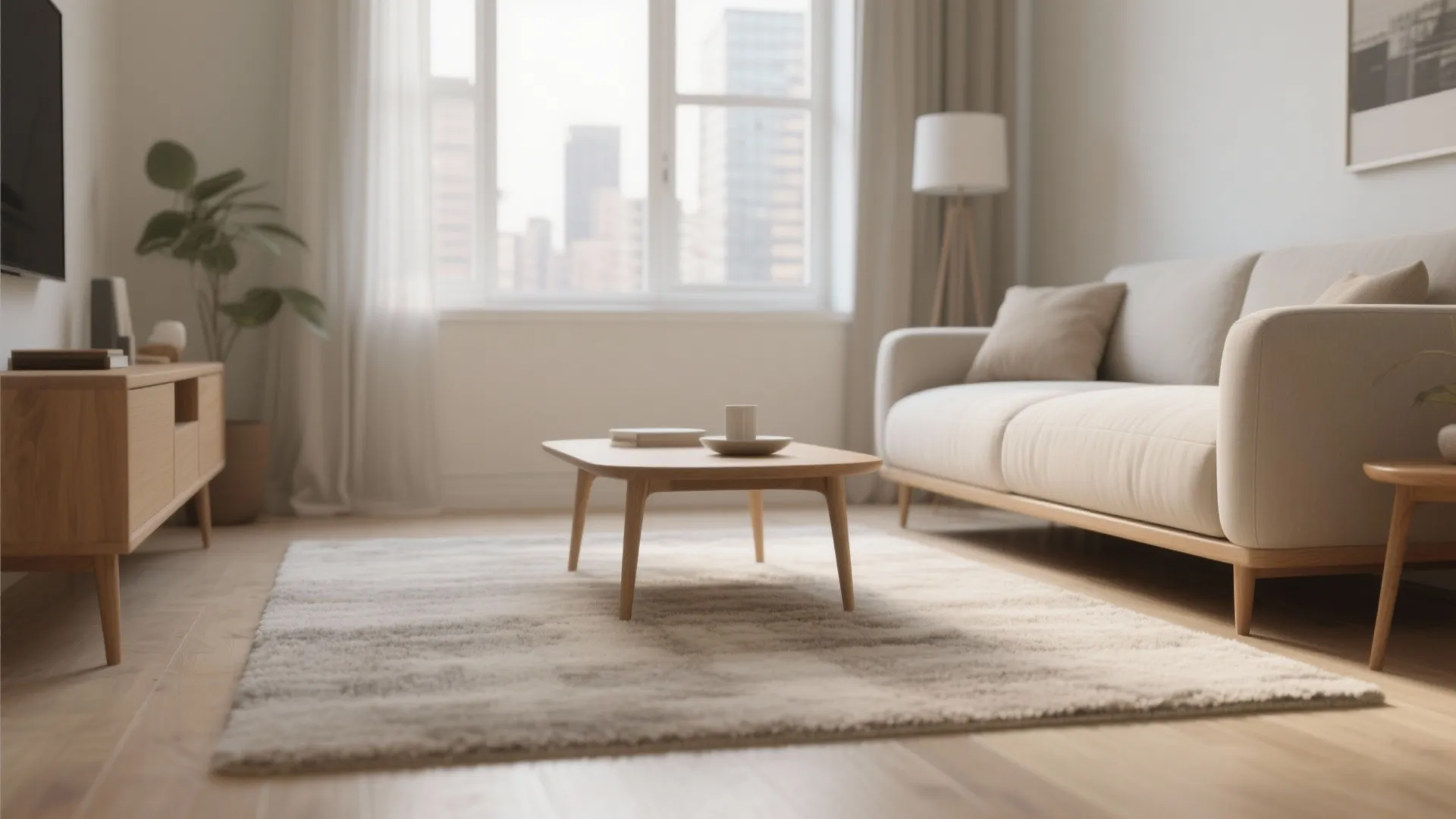 1. Neutral and Light Rugs to Open Space