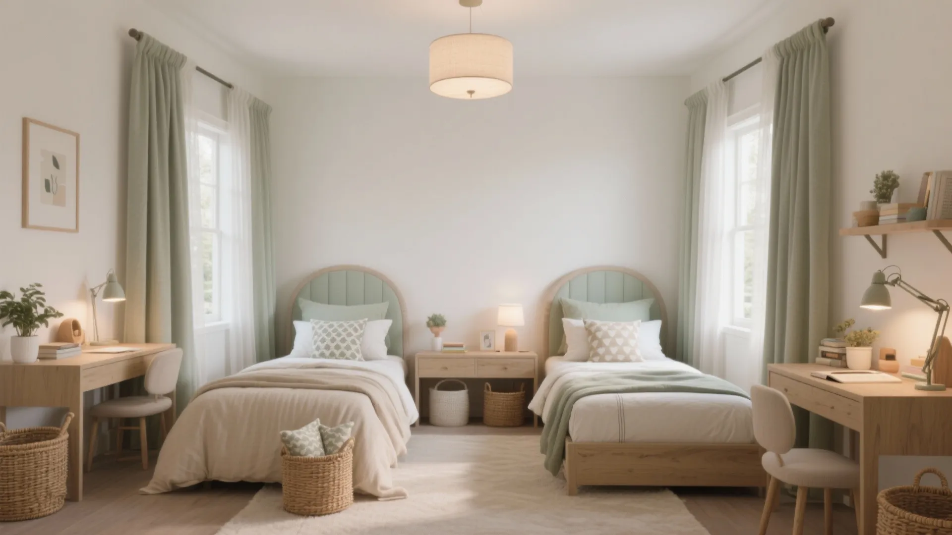 5) A Soothing Gender-Neutral Palette and Layered Lighting