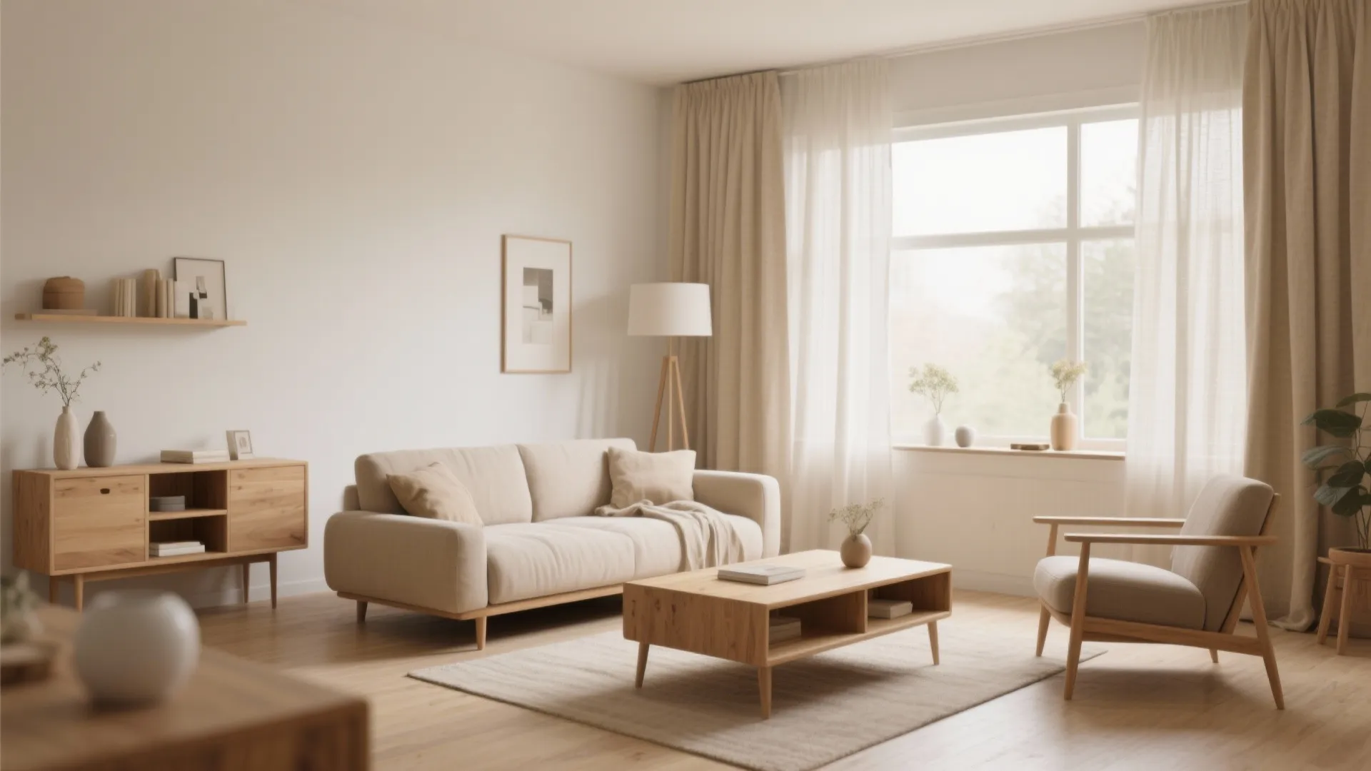 2. Neutral Linen Sheers