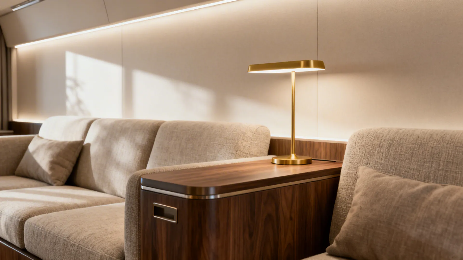 Living room lit with neutral 3500K–4000K light showing balanced colors and multipurpose use.